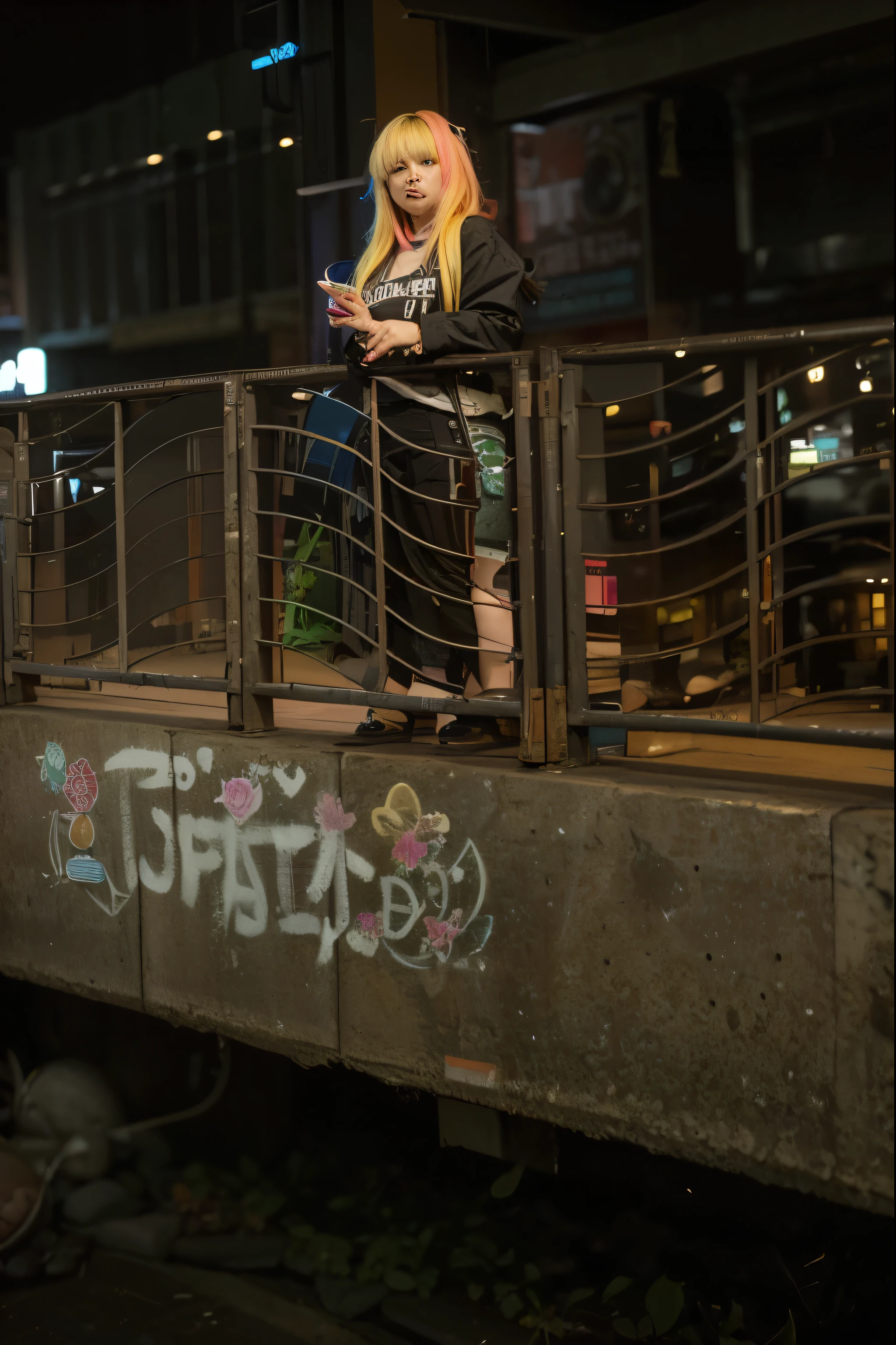 (Best quality, 8k, 32k, Masterpiece, UHD:1.2) "Visualize the vibrant and electrifying ambiance of Tokyo's Harajuku district, renowned for its dazzling neon lights and bustling energy. Capture the essence of the bustling streets adorned with colorful, glowing signs and vivid displays. Envision a scene where neon lights illuminate the lively streets, creating an atmospheric glow. Showcase the eclectic mix of vibrant colors, diverse signage, and unique storefronts that define the area's unique character. Infuse the scene with a dynamic and vibrant energy, incorporating a myriad of neon hues, reflections, and the lively movement of people. Emphasize the juxtaposition of modernity and tradition, blending contemporary neon signage with the surrounding cultural elements. Convey the pulsating heartbeat of Harajuku, evoking a sense of excitement and vibrancy through the artwork."