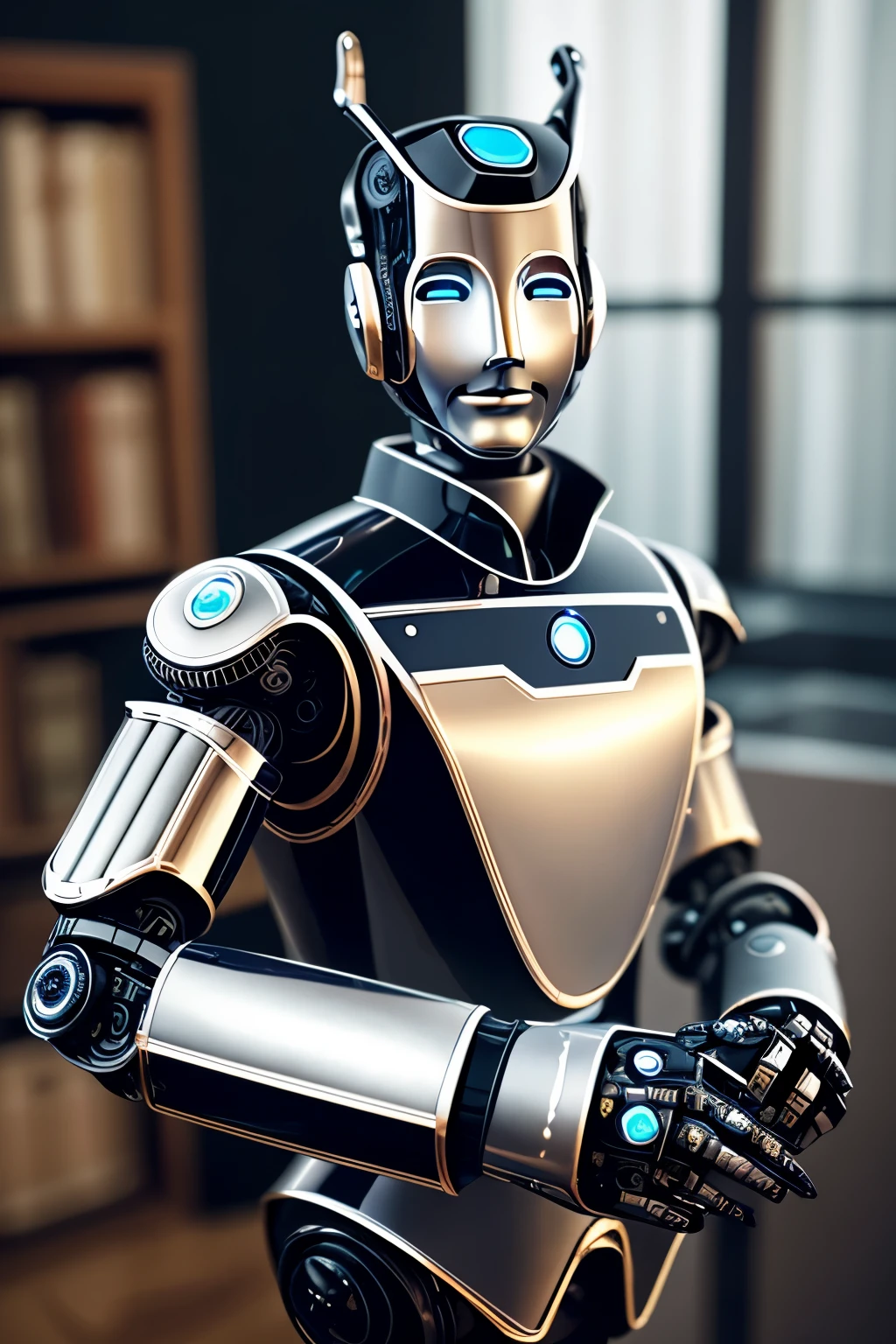 best quality, ultra-detailed, photorealistic, extremely delicate and beautiful, (Robot Butler:1.2), --auto