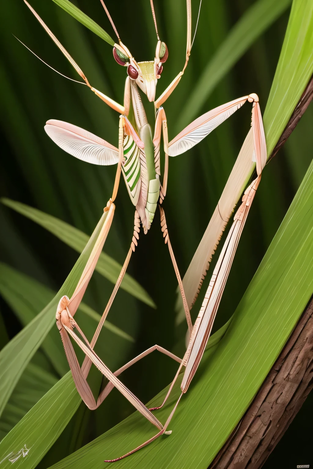 tratric mantis,Short,Mantis Sleeve,Solo, 1girl in,Full body,Sitting,Forest background,masutepiece,Solo,Beautiful detailed eyes,finely detail,Detailed face,Vivid Color,5 fingers,finely detailed,Hyper Detailed,Detailed hand,8K,finely detailed beautiful eyes,High resolution illustration,Best Quality,