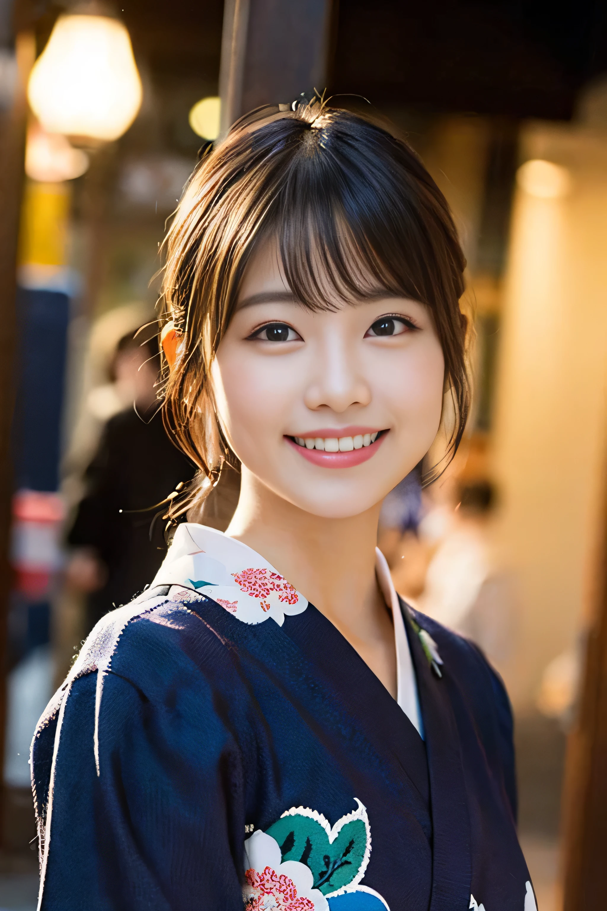 (8K、Raw photography、top-quality、​masterpiece:1.2)、(realisitic、Photorealsitic:1.37)、ultra-detailliert、超A high resolution、女の子1人、see the beholder、beautifull detailed face、A smile、Constriction、(Slim waist) :1.3)、Beautiful detailed skin、Skin Texture、Floating hair、Professional Lighting、Whole human body、Longhaire、Japanese Yukata、Happy smile、Childish smile、Suppin、Bun hairstyle、white backgrounid、腰のConstriction、Waist to upper body