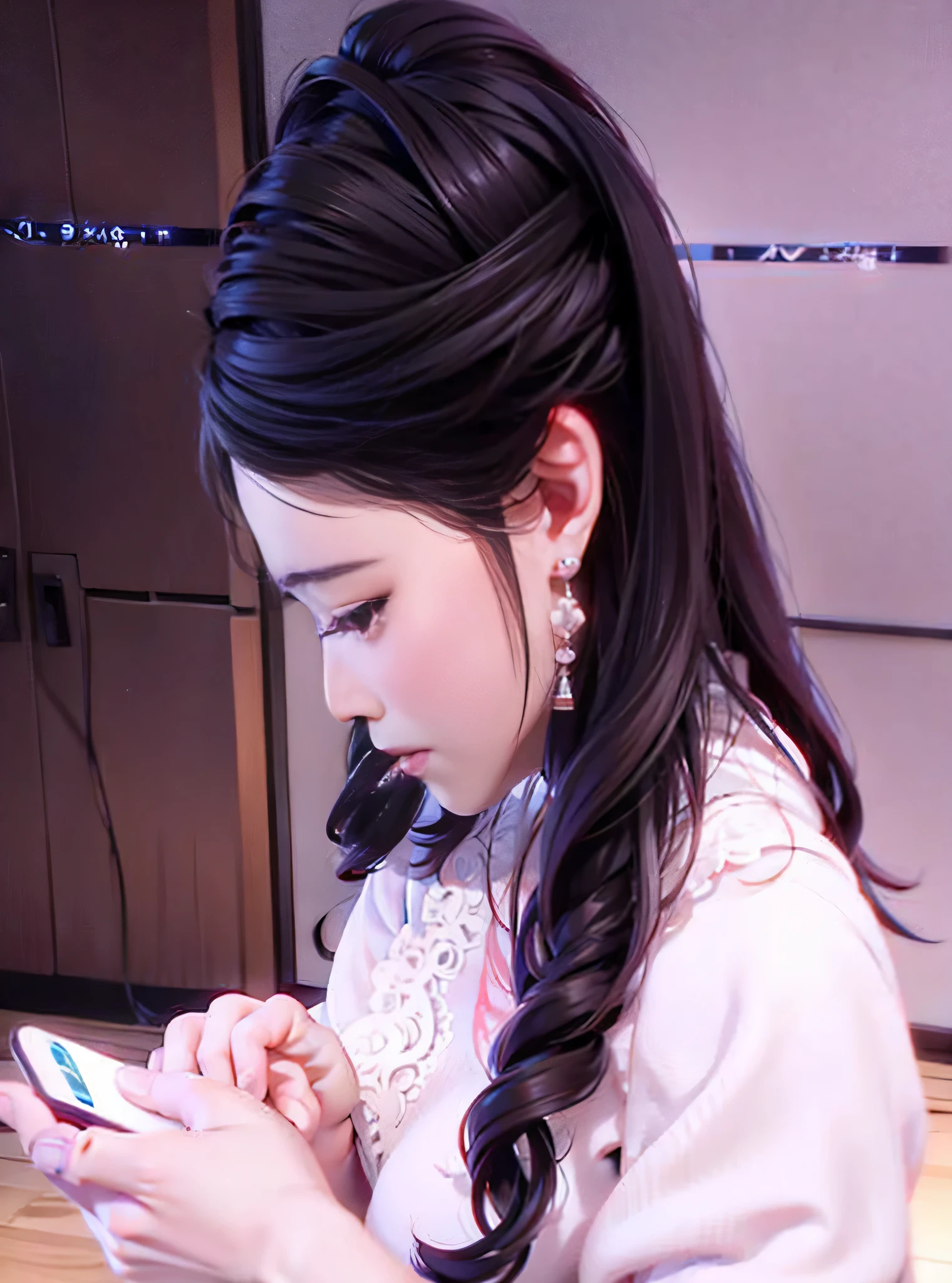 There is a woman looking at her, ruan jia beautiful!, check her, xintong chen, Cute big breasts:2, Di Li Gerba, Jiama Chan, sha xi, Cute big breasts样子, lulu chen, check her, high quality upload, Her hair is tied up in a circle, photo shot, 8K!!, :3