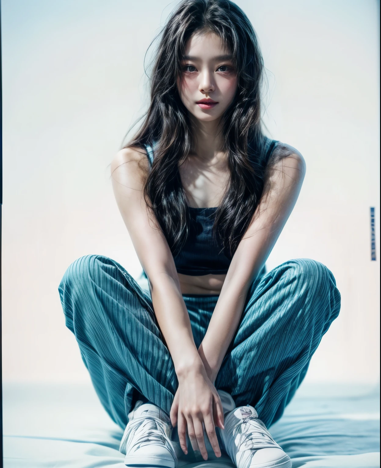 masterpiece、8K、32K、top-quality、(A detailed eye)、(A cute Japanese woman、bangss:1.3)、23years old、1 girl in、elegent、(in newyork:1.5)、Cheerful