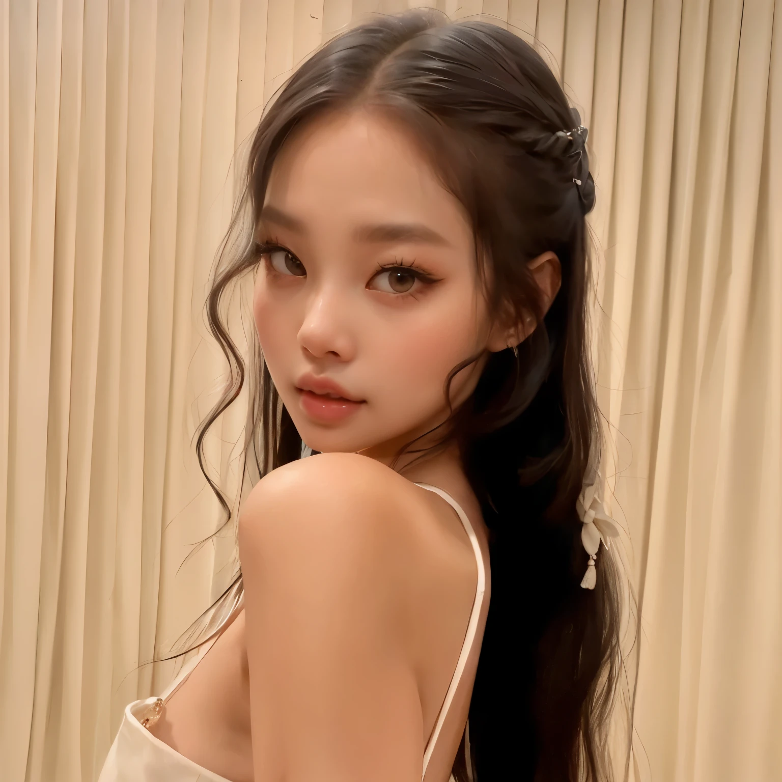 um close up de uma mulher com cabelos longos usando um vestido branco, jennie blackpink, linda mulher coreana jovem, Heonhwa Choe, mulher coreana jovem bonita, Mulher sul-coreana bonita, Lee Ji-eun, Lee Ji - Eun, Jaeyeon Nam, menina coreana, Hwang SE - EM, Gongbi, Sha Xi, Parque Ji-min, Ulzzang