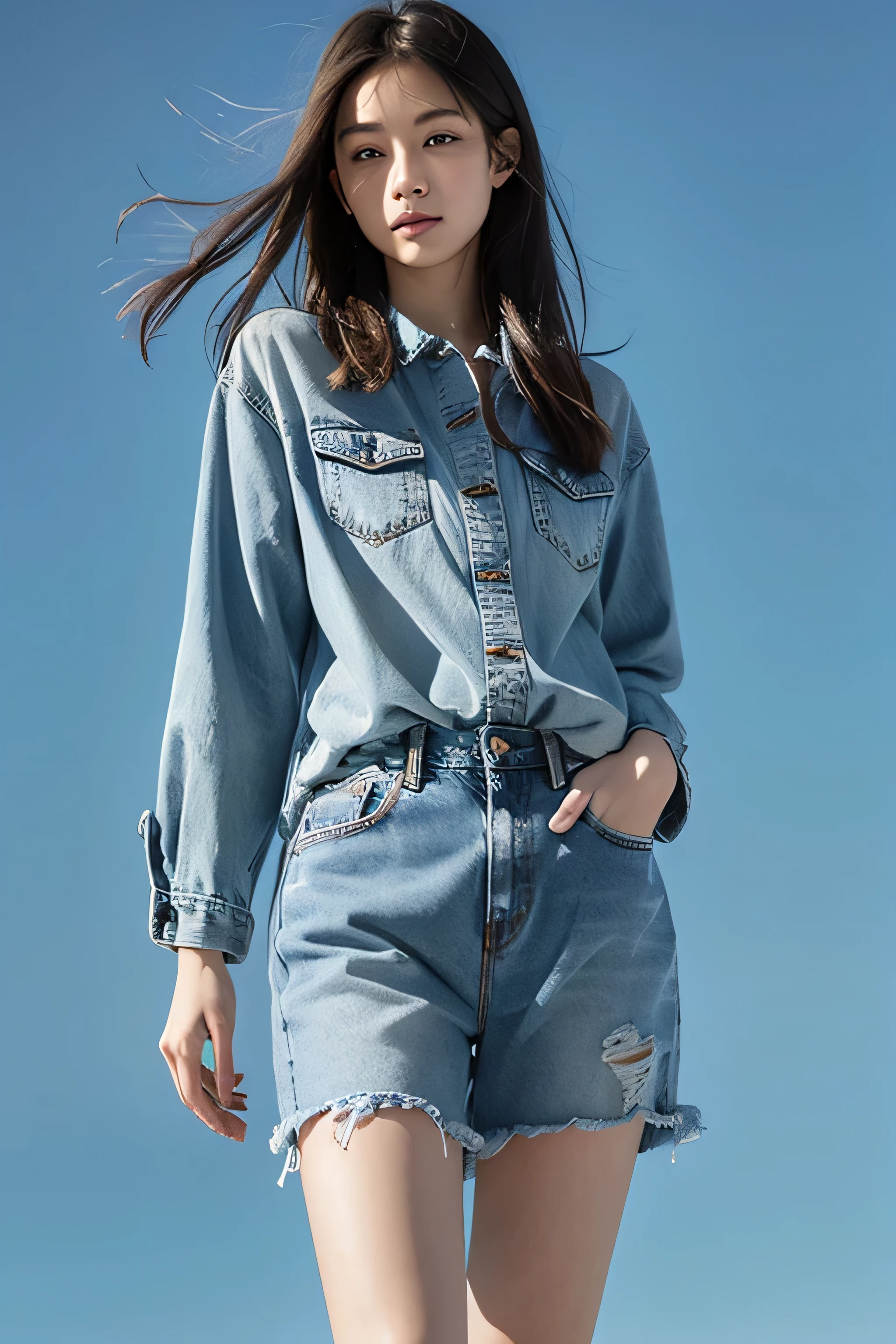 only, Denim, No one, coloured background, rays of sunshine, Good light, Winters