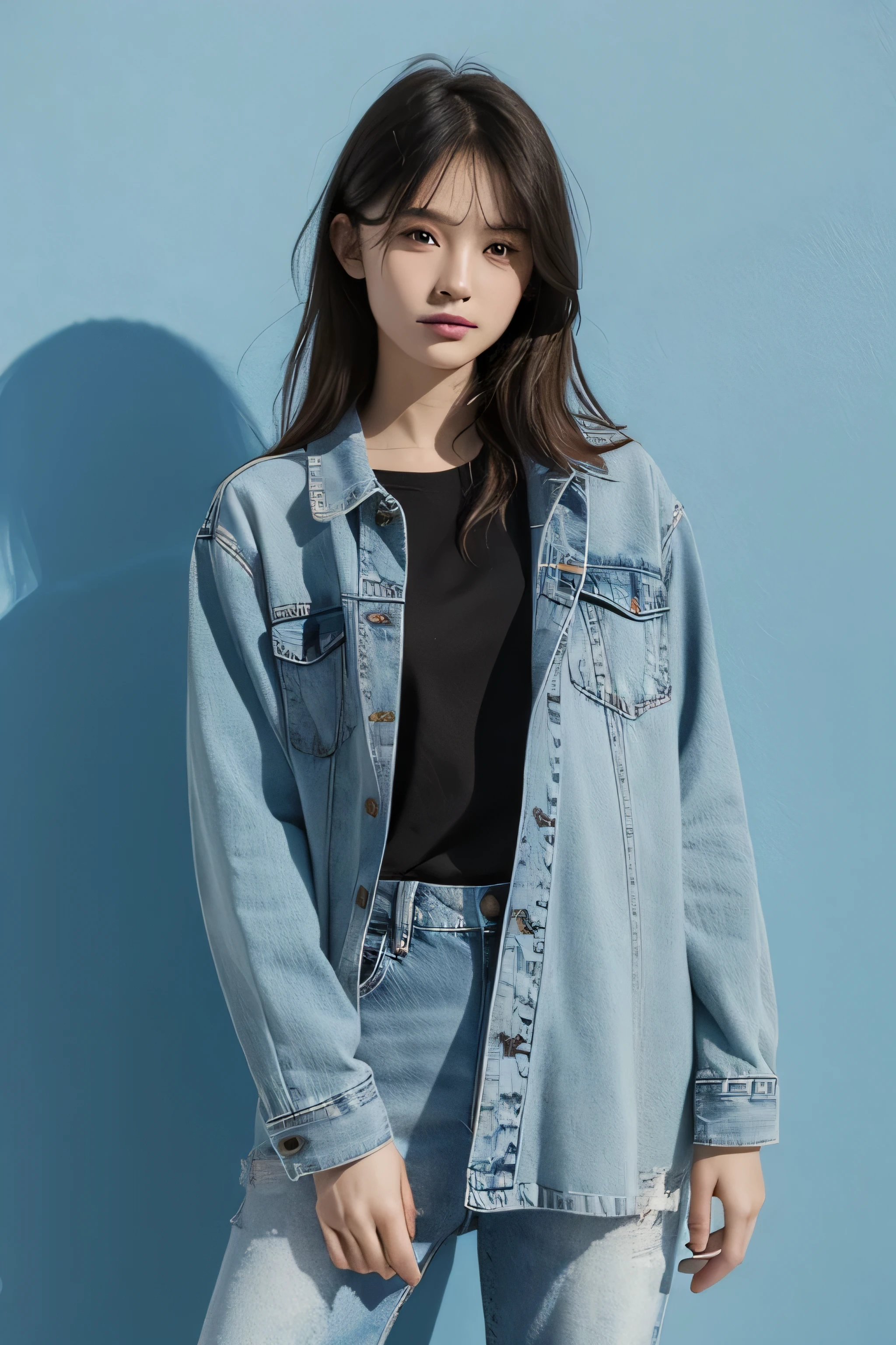 only, Denim, No one, coloured background, rays of sunshine, Good light, Winters