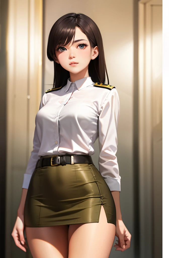1girl in, sayla mass, Elegant, masutepiece, Convoluted, Army pink uniform dress with a super miniskirt so short you can almost see your pants........、Pure white panties、Please squat down and show me your white panties........、Super miniskirt You can see the pants in the miniskirt、White panty、Realistic, Best Quality, absurderes, high face detail, Perfect eyes, 18 years old, Cowboy Shot, realization、, Vibrant colors, Pink Uniform, Skirt、Photography、Gravure photography style、Real Images、Top image quality、1girl in, sayla mass, Elegant,Spread Leg,Show white panties, masutepiece, Convoluted,Ultra mini skirt、White panty、 Realistic, Best Quality, absurderes, high face detail, Perfect eyes, 18 years old, Cowboy Shot, , Vibrant colors, White uniform, Skirt