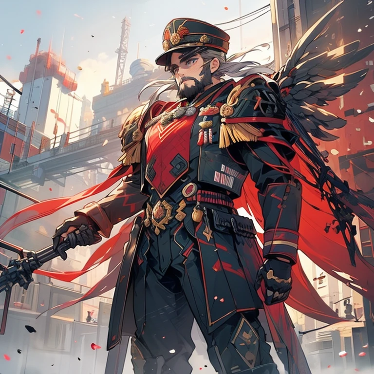 frontage,army suit,Military coat,Soviet-style,commissar,youth,not wearing beard