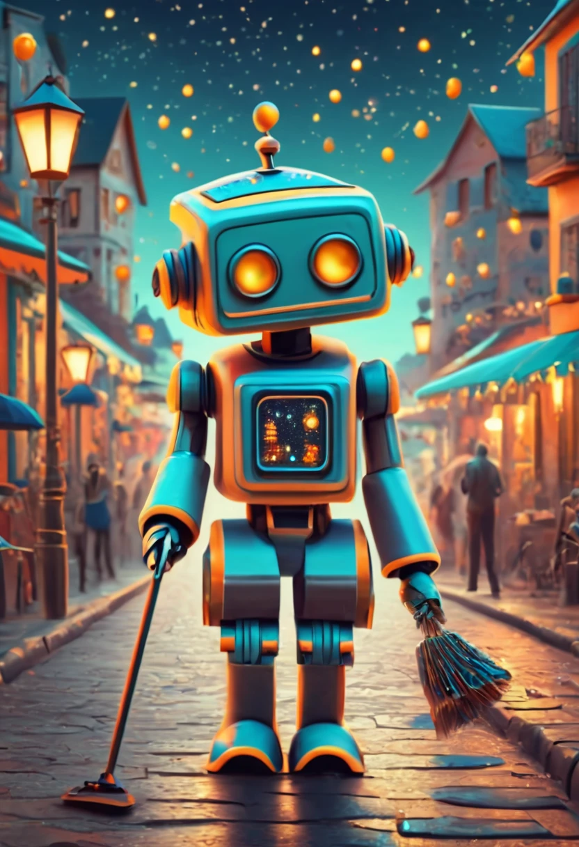 Robot Butler. (best quality,4k,highres:1.2),ultra-detailed,(realistic:1.37),zentangle style Robot Butler sweeping the streets walpaper,ethereal atmosphere,moonlit aura,dark shadows,whimsical,nighttime cityscape,neon lights,upbeat energy,twinkling stars,starry sky,enchanted city,hidden secrets,glimmering reflections,mesmerizing colors,lively and vibrant,hustling and bustling streets,mysterious figures,intense intrigue,curiosity piqued,unforgettable moments,secret doorways,elusive mysteries,thrilling adventures,hint of danger,enchanted architecture,labyrinth of streets,wonder-filled alleyways,magical encounters,unfolding stories,spellbinding moments,bewitching journey,nighttime allure,fantasy unleashed.