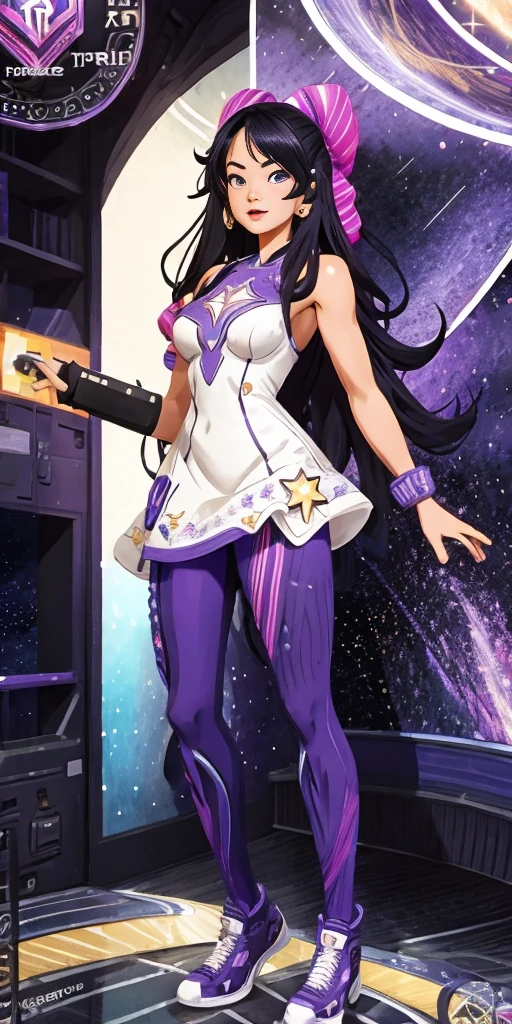 (hyper extreme detailed:1.5), (masterpeace:1.2), (hyper extreme:1.2), (photorealistic:1.2), (CG:1.2), (llustration:1), (novel illustration:1), (game cg:1),(large filesize:1),(decensored:0),(contentious content:1),(nomal anatomy:1), (perfect anatomy:0), (good anatomy:1.0), (perfect body:0), (reproduced face:0),(solo,1girl:1.5),indoors,(pregnant,nomal navel:0),(:0),(cum in :0),(impregnation:0),(ahegao smile:0),(orgasm:0), (nipples,,completely nude,nude:0),(spread legs:0),(standing:1),(sitting:0), Stardust_Trail,purple pantyhose, white dress,