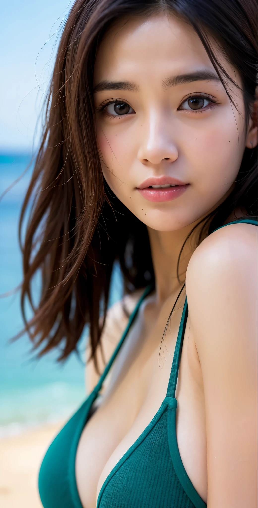 Extremely realistic,The most beautiful woman here,sea beach,4086kbit,extreme hight detail,True skin texture,Yua Mikami,,Yui Aragaki,Mitami Hamabe,Rei Honjo,Yu Namiki,Yu Shinoda,upperbody closeup