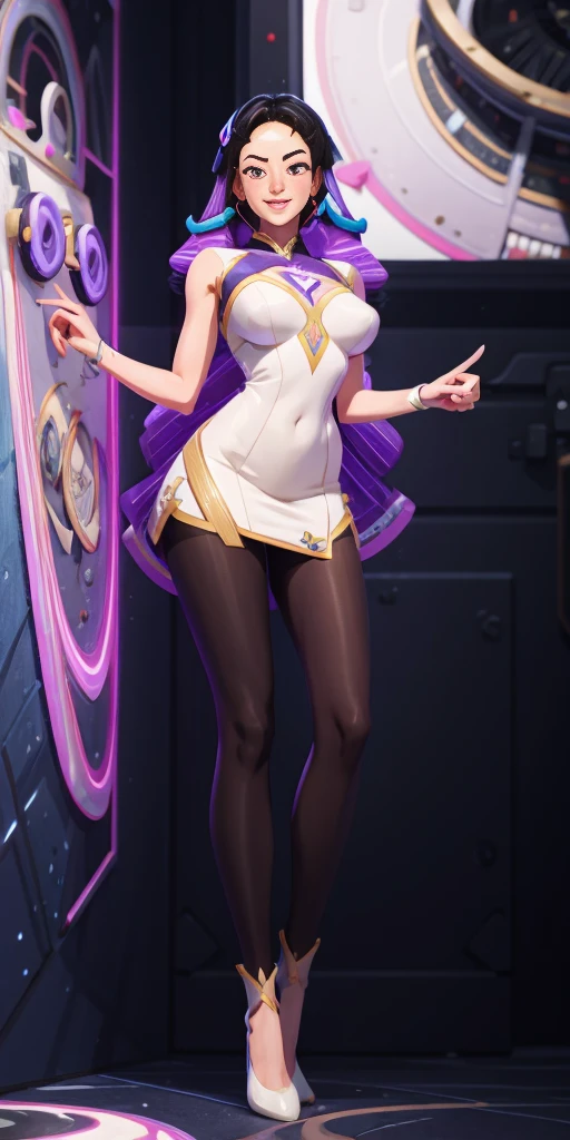 (hyper extreme detailed:1.5), (masterpeace:1.2), (hyper extreme:1.2), (photorealistic:1.2), (CG:1.2), (llustration:1), (novel illustration:1), (game cg:1),(large filesize:1),(decensored:0),(contentious content:1),(nomal anatomy:1), (perfect anatomy:0), (good anatomy:1.0), (perfect body:0), (reproduced face:0),(solo,1girl:1.5),indoors,(pregnant,nomal navel:0),(:0),(cum in :0),(impregnation:0),(ahegao smile:0),(orgasm:0), (nipples,,completely nude,nude:0),(spread legs:0),(standing:1),(sitting:0), Stardust_Trail,purple pantyhose, white dress,