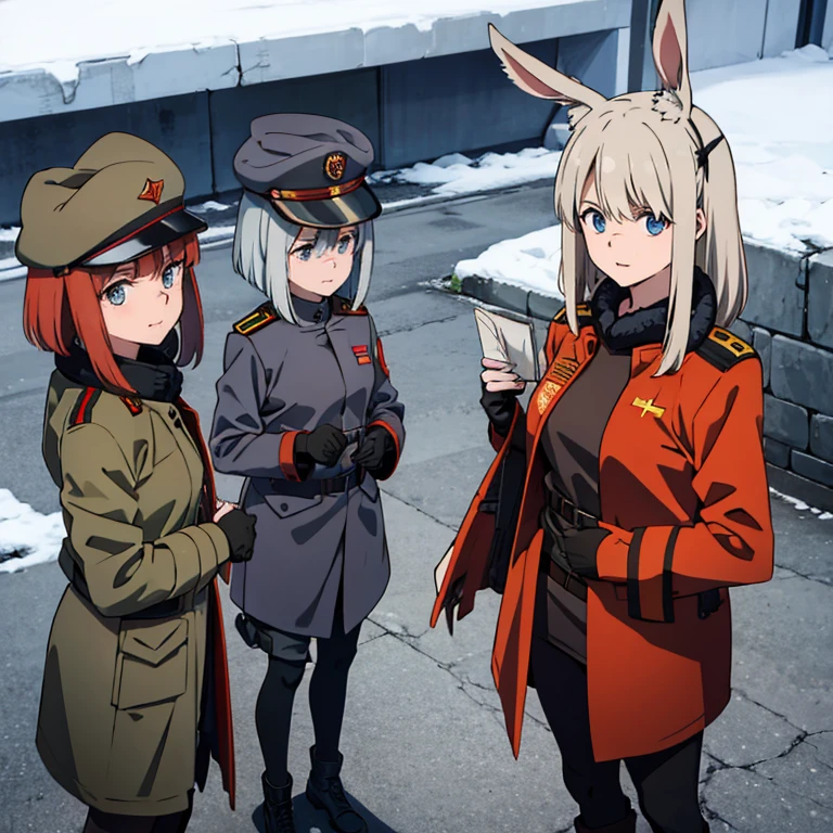 frontage,army suit,Military coat,Soviet-style,commissar,femele,Frost Star,rabbitears