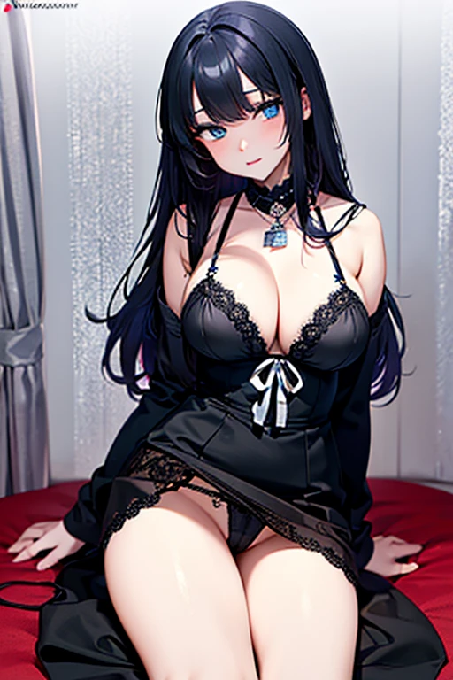 ((Best Quality)), ((Masterpiece)), (detailed), perfect faces, black hair, blue eyes, large breast, sexy, cum in pussy, breast milk, cow patterned lingerie, cow patterned underwear