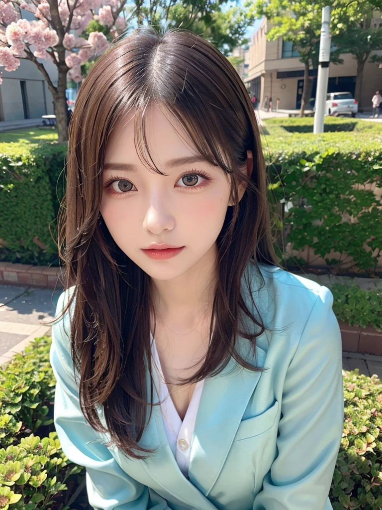 (Realistic, photo-Realistic:1.37), (masutepiece), (Best Quality:1.4), (超A high resolution:1.2),(Raw photo:1.2), 1girl in、femele、Wavy black hair、shorth hair、bluntbangs、green colored eyes、Business suits,finely eye and detailed face、8k wallpaper、intricate-detail、BREAK、kaleidoscope background、Symmetrical pattern、vivd colour、Geometric shapes、mesmerizing designs、optical 、ダイナミックコンポジションBREAKは、pantomime art、expressive body language、Active Pose,Quiet storytelling、evocative gestures、 visual narratives、演劇BREAK、blooming flowers、The scent of colorful petals、nature's bounty、vibrant gardens、Tranquil landscape,full body Esbian