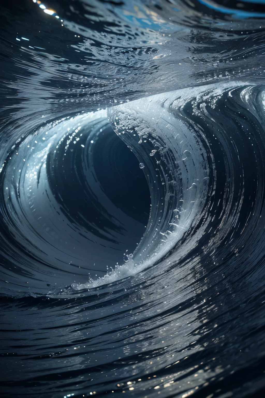 There are two pictures of blue waves in the ocean, Water particle waves, waves and particles, digital artwork 4k, Beautiful composition 3 - D 4 K, Detailed photo 8K, liquid simulation background, Abstract 3D artwork, Beautiful Art Ultra HD 4K, moving still frame. 4KUHD, 4k highly detailed digital art