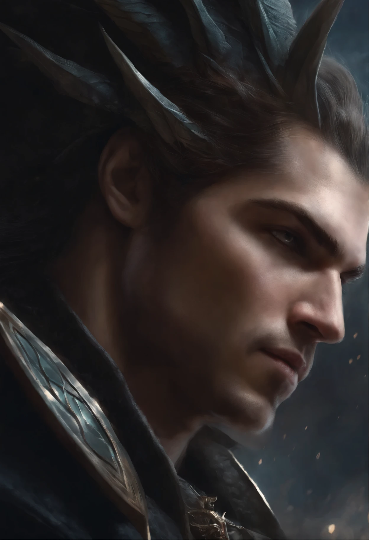 Close-up of a person, facing the dragon, epic fantasy art style, dark fantasy style art, portrait of fin wildcloak, detailed fanart, Fantasy genre portrait, epic fantasy art portrait, graphic artist magali villeneuve, fantasy male portrait, The Man with the Soul of a Dragon, epic fantasy style art, epic fantasy digital art style