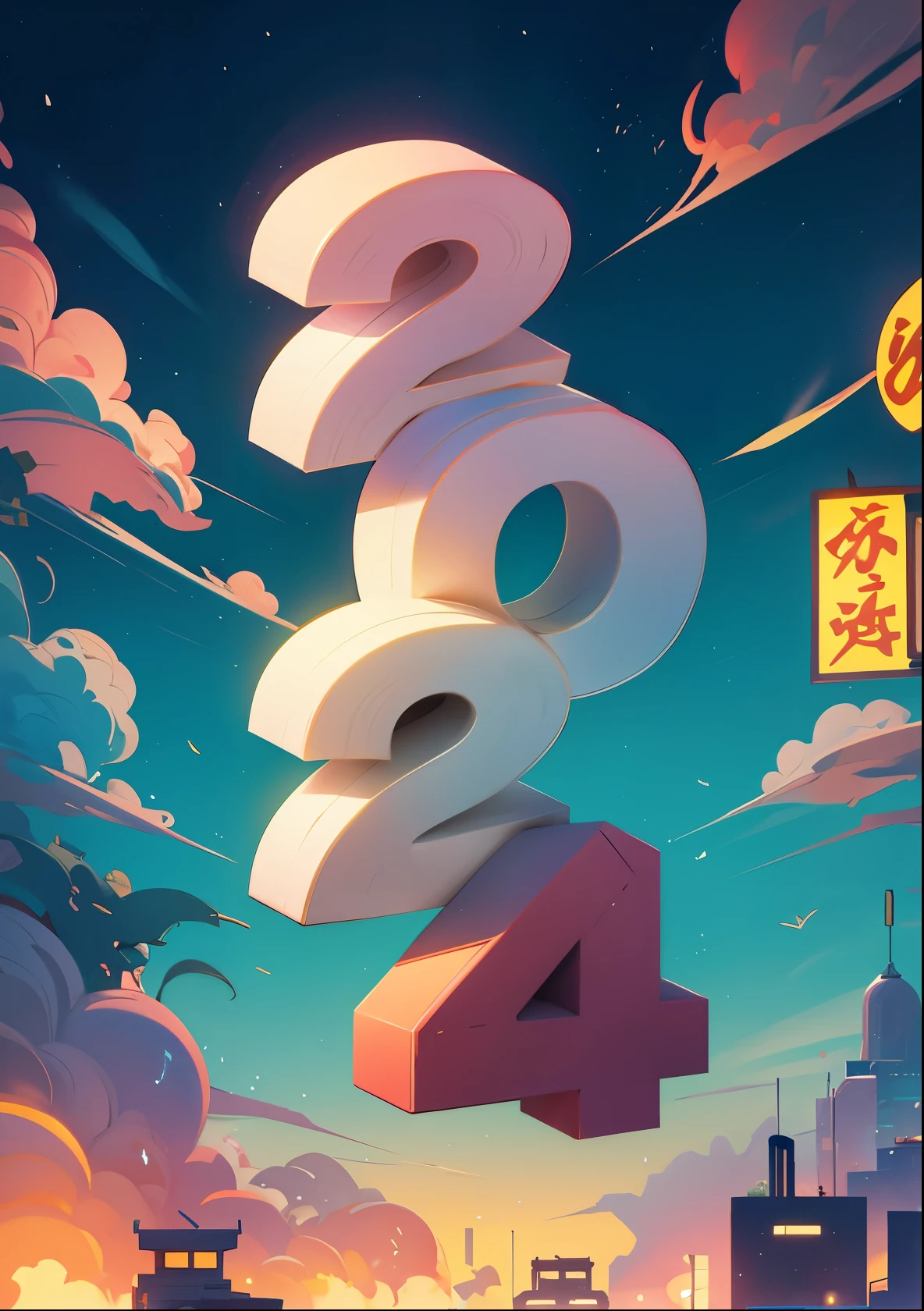 Fireworks crashing over the city, night, city, advertising design, graphic design,sci-fy,tmasterpiece,Best quality at best,ultra - detailed。