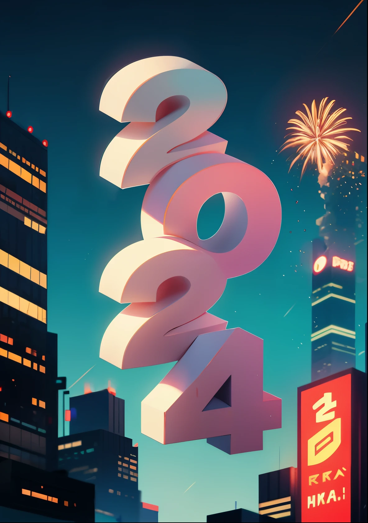 Fireworks crashing over the city, night, city, advertising design, graphic design,sci-fy,tmasterpiece,Best quality at best,ultra - detailed。