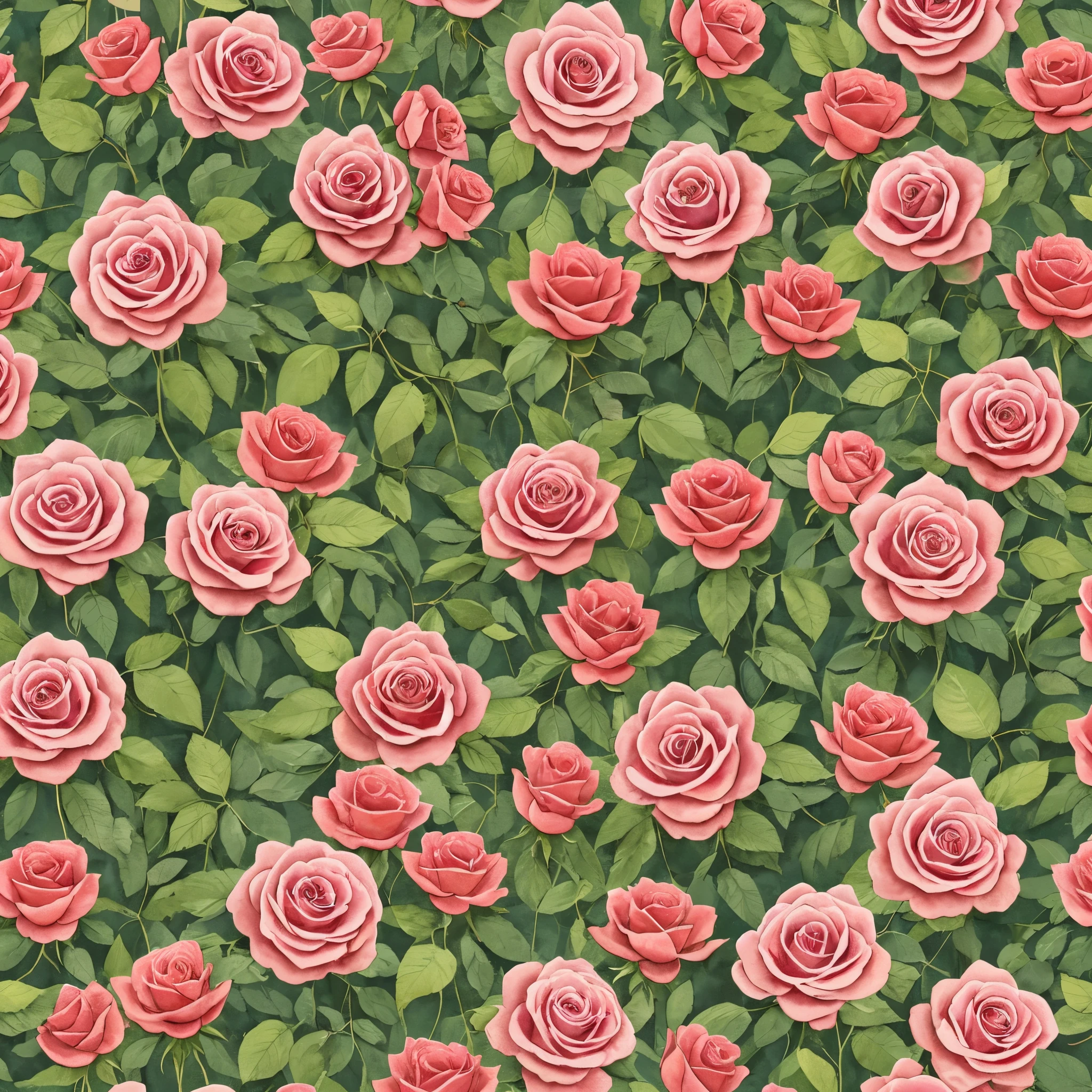 Seamless pattern of crimson roses on a textured cream background, vintage watercolor style, soft and delicate, by artist Georgia O'Keeffe and Mary Cassatt, pattern design, floral 750 --auto --s2