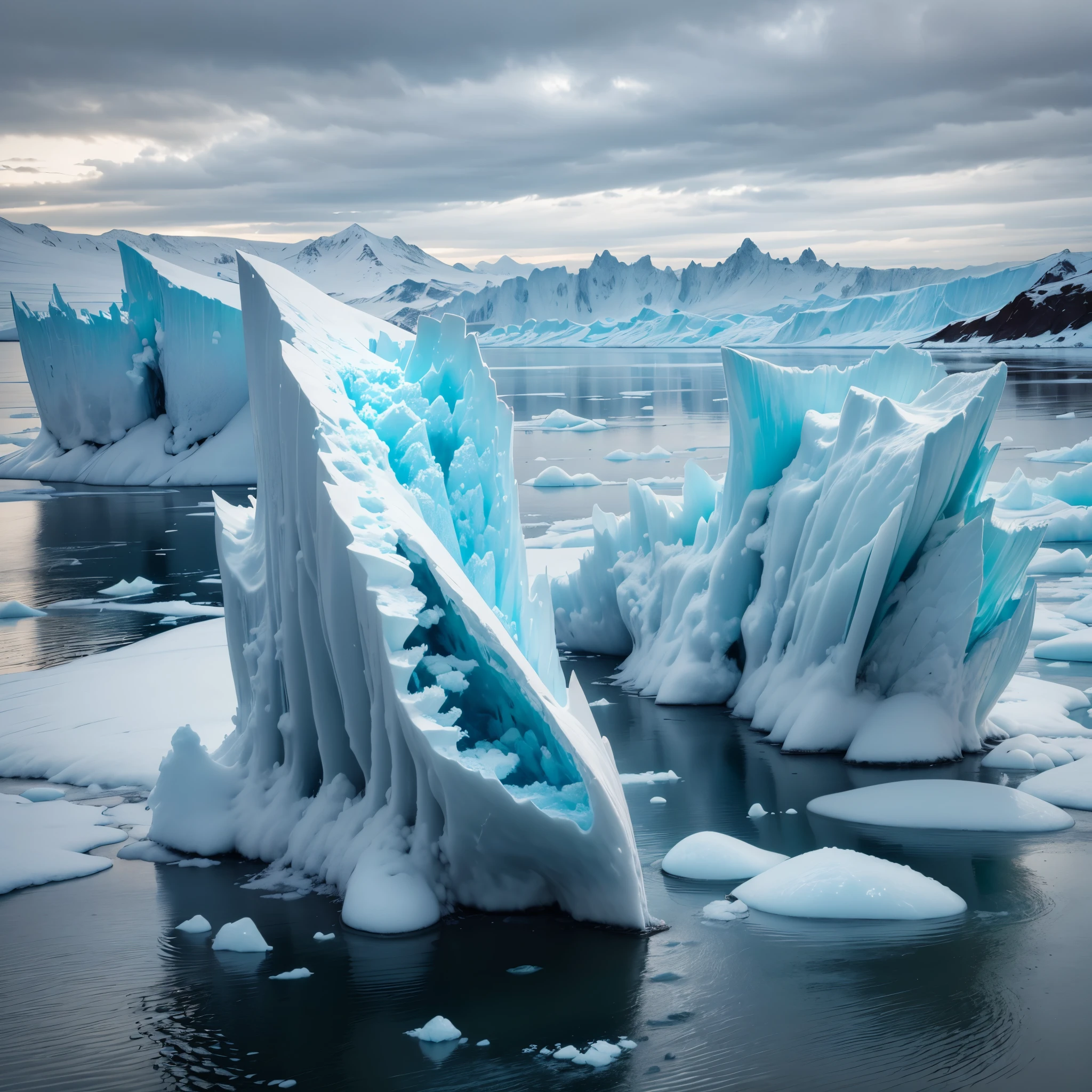 Glaciers and icebergs form a colorful picture,breath-taking --auto --s2