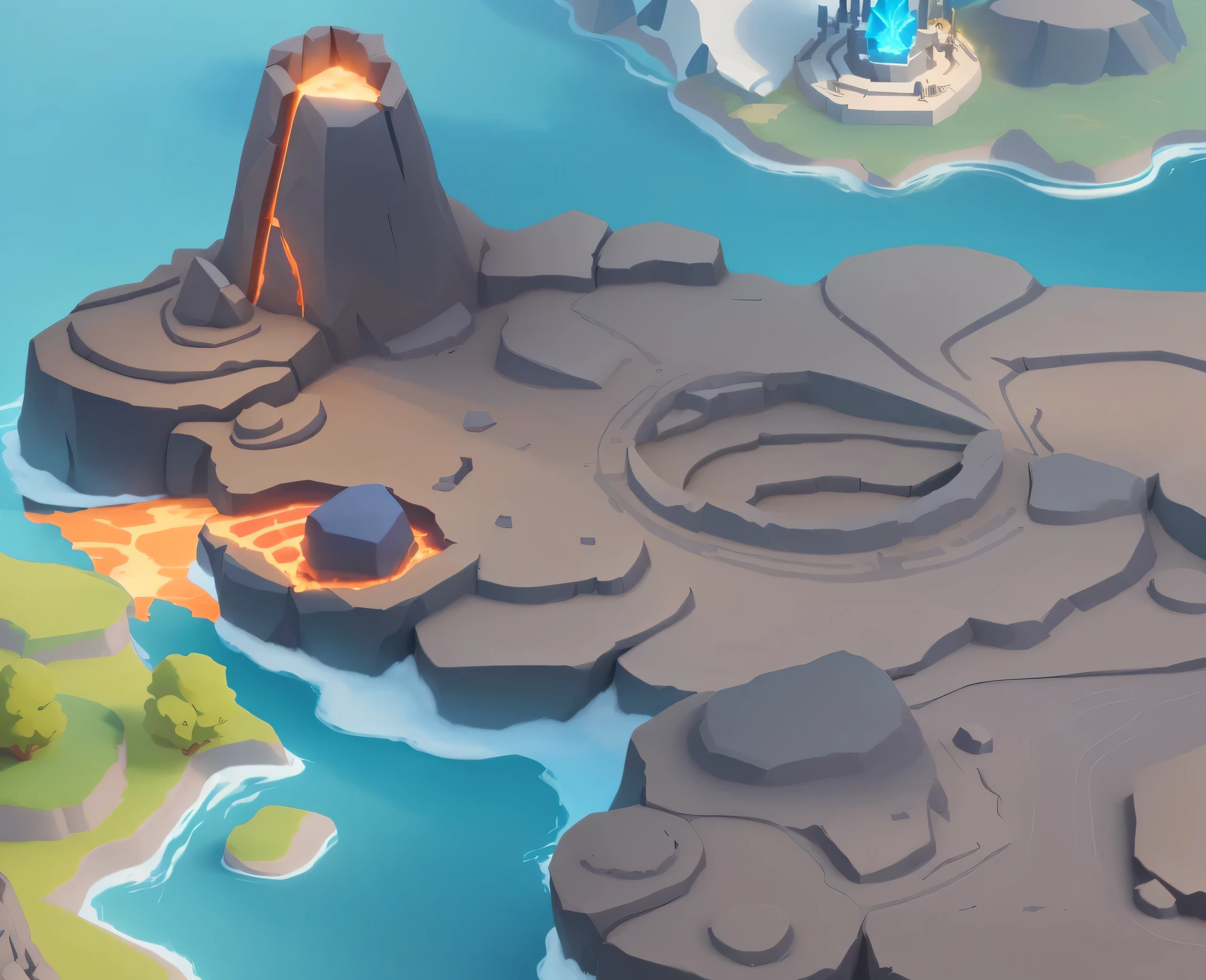There is an image of a desert with the sky as the background, stylized concept art, stylized shadow, stylized as a 3d render, odin's stone arena background, stylised textures, arena background, rocky environment, arte de fundo, stylized game art, stylized 3d render, stylized 3d render, low details. digitial painting, stylised painting