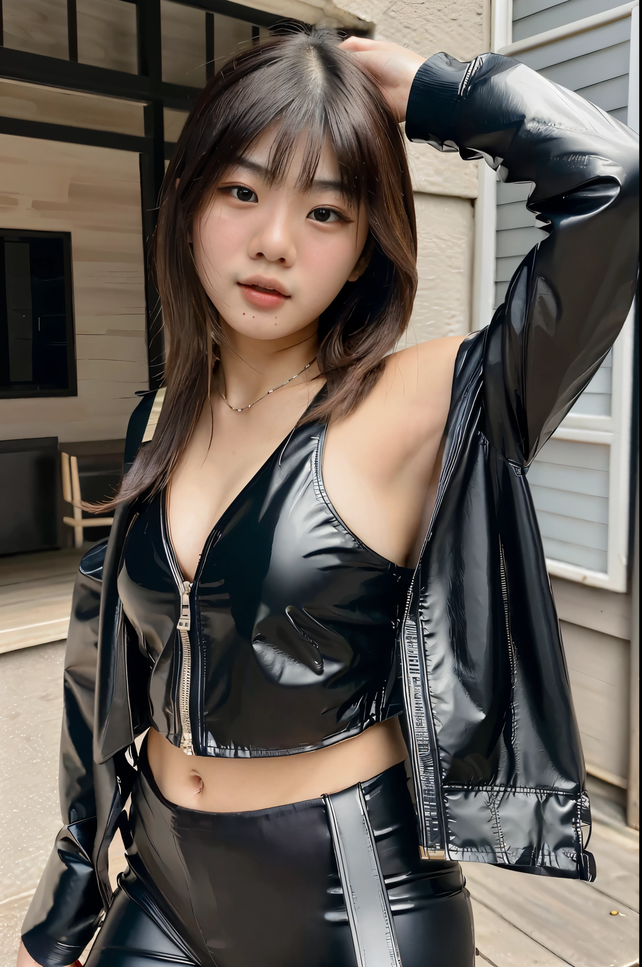 ultra-realistic, beautiful Chinese teenager, , highly detailed face, naughty face, small eyes,