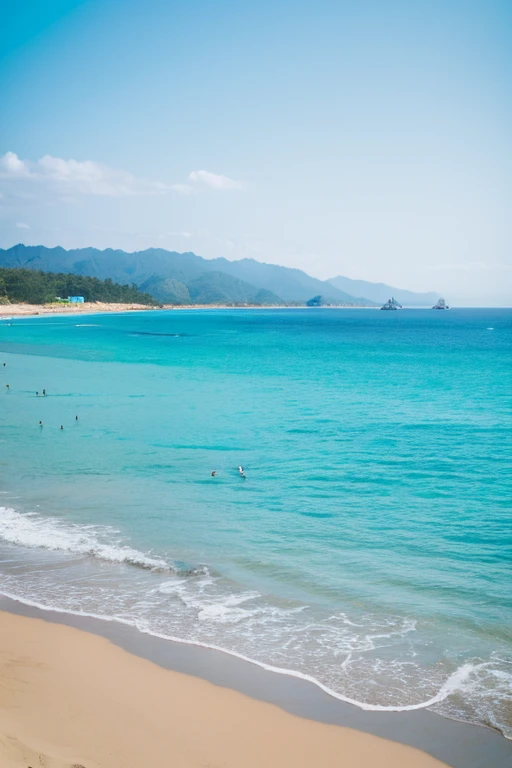 Blue sea sand beach