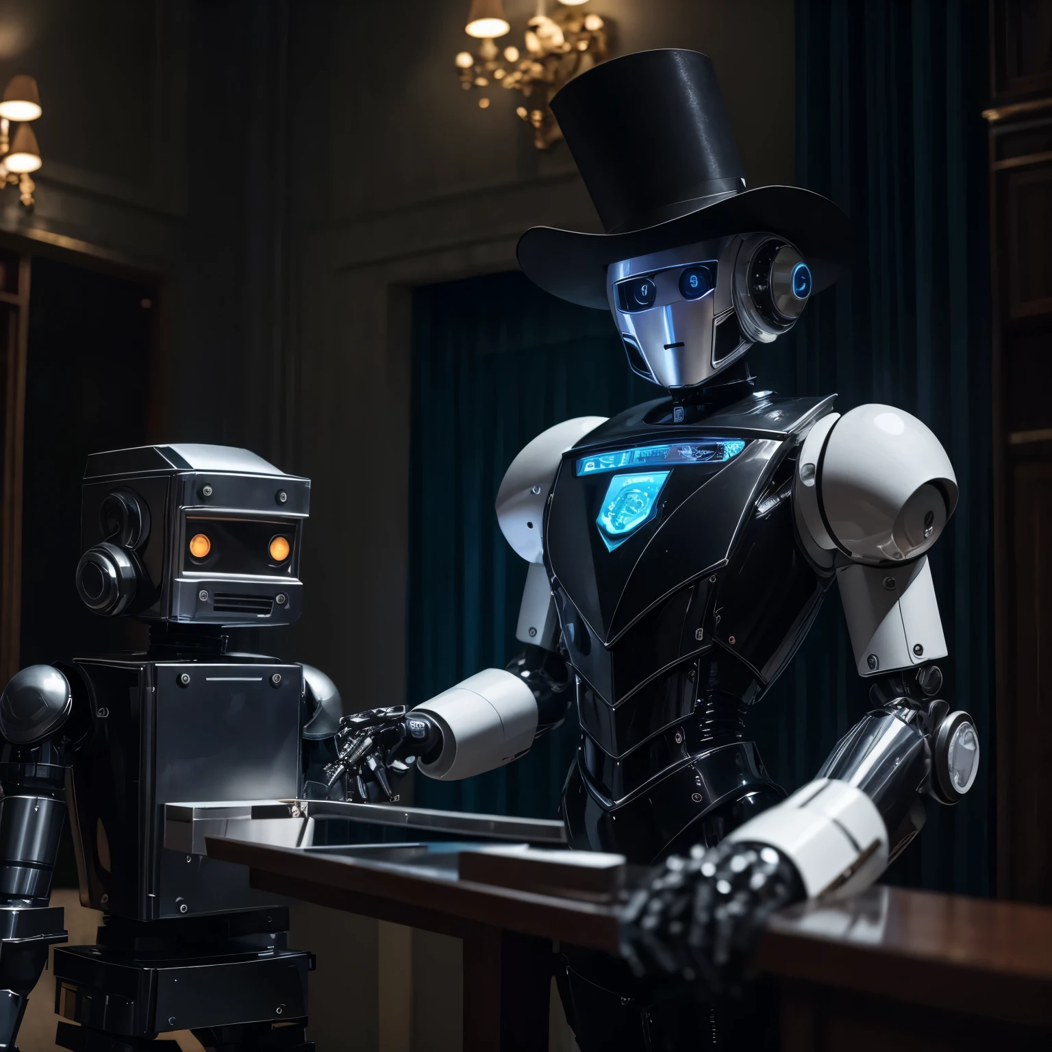 masterpiece, robot dressed as a butler