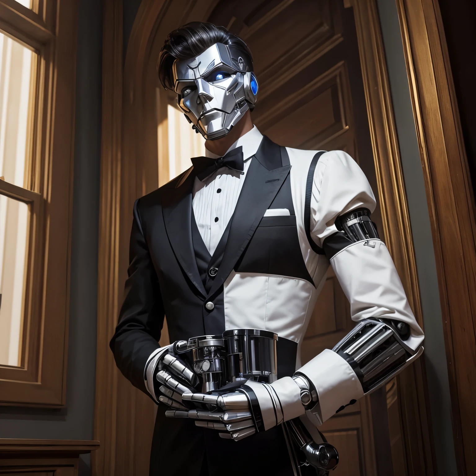 masterpiece, robot dressed as a butler
