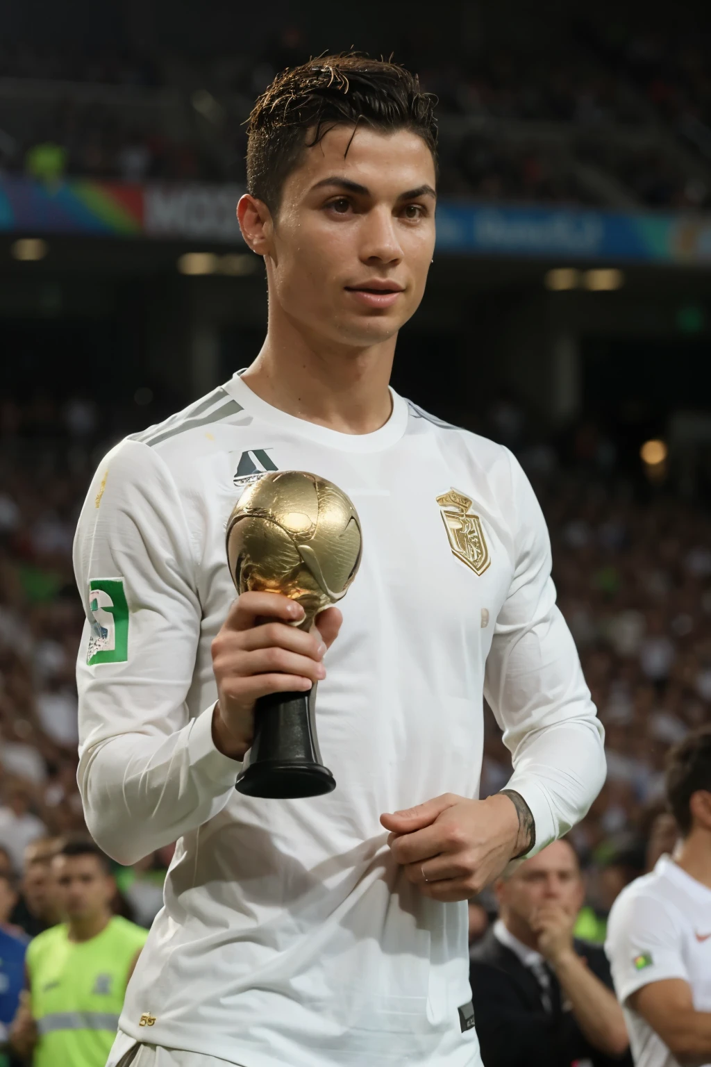 Cristiano ronaldo holding world cup trophy