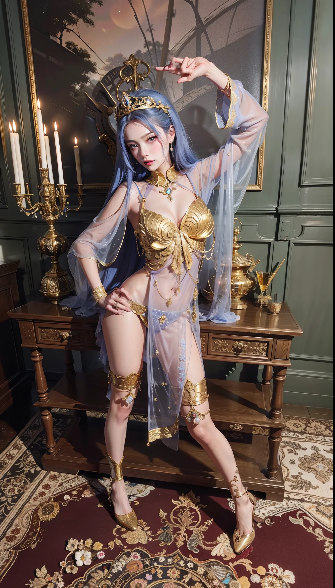 DynamicAngle, (((Masterpiece))) 8K TopQuality { physically-based rendering | white and RainbowColors | clear | ZoomLayer } (bokeH:1.6), { (((photorealistic:1.37)))| (Hasselblad) }, ( Detailed Radiant PearlSkin with Transparency), Detailed face and eyes, { Beautiful bride goddess | Chain Tiara | brilliant RedJewelrys | delicate white lace knitted see-through wedding dresses }, { (Mystical sight) | (god rays:1.37) |((Dazzling colorful Rays shines through Elaborate stained glass:1.37))| TindallEffect }, { (Gigantic Cleavage:1.37)|(Overflowing) Biomechanical HUGE and HEAVY boob | Underboob | navel | bleeding from pussy }, { praying hands | hidden hands |Detailed BabyLike hands | white elbow_gloves },(((Dazzling Iridescent Particles:1.1))), {(High kick Posing FullBody:1.4)|(ZoomedOut:1.28)},(no Dutch Angle)
