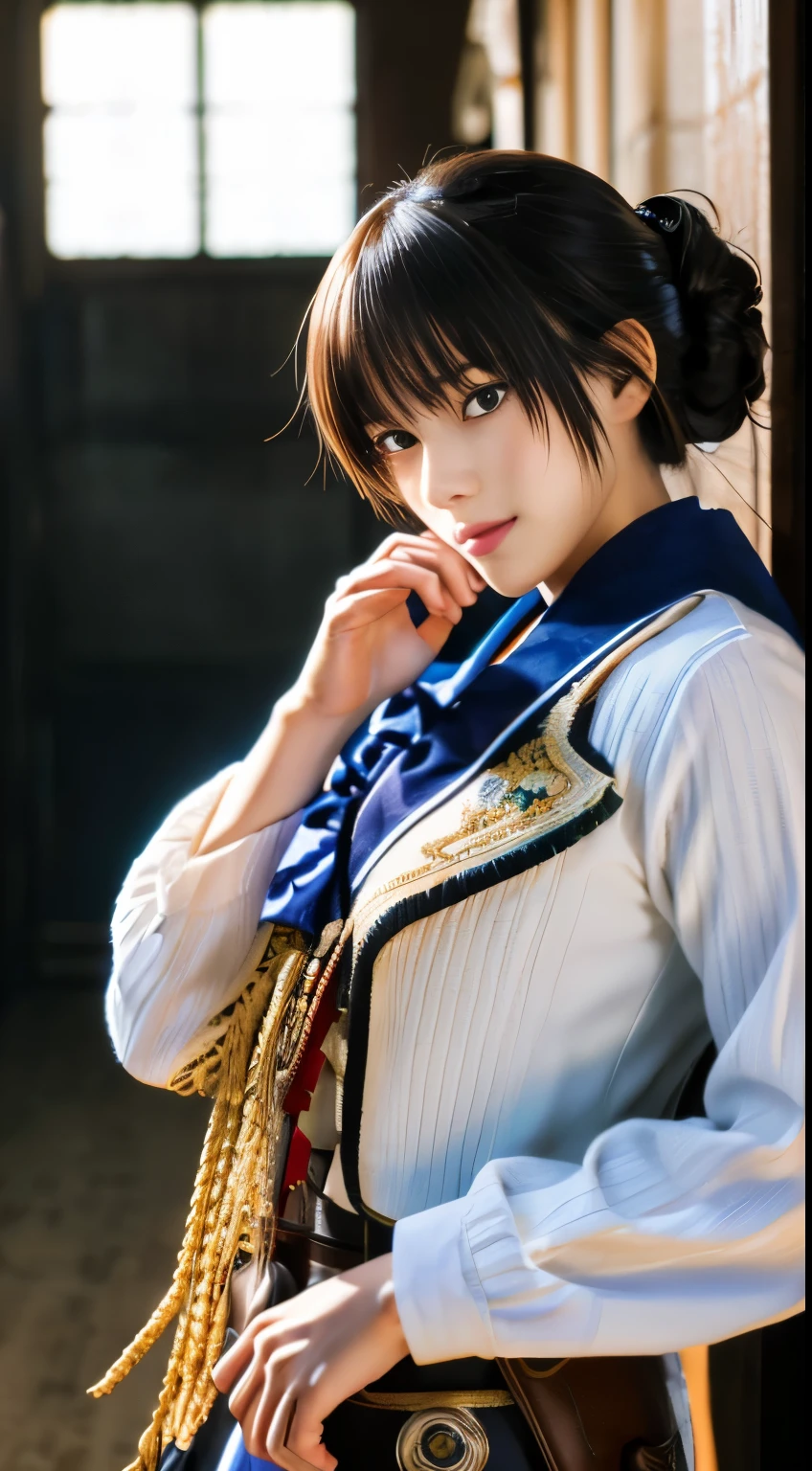 1girl in, Solo, Chizuru, Eha Katsumi Style, hight resolution, nffsw, (((Best Quality, masutepiece))), hyper detailed illustration, [extra detailed face], (Cowboy Shot)