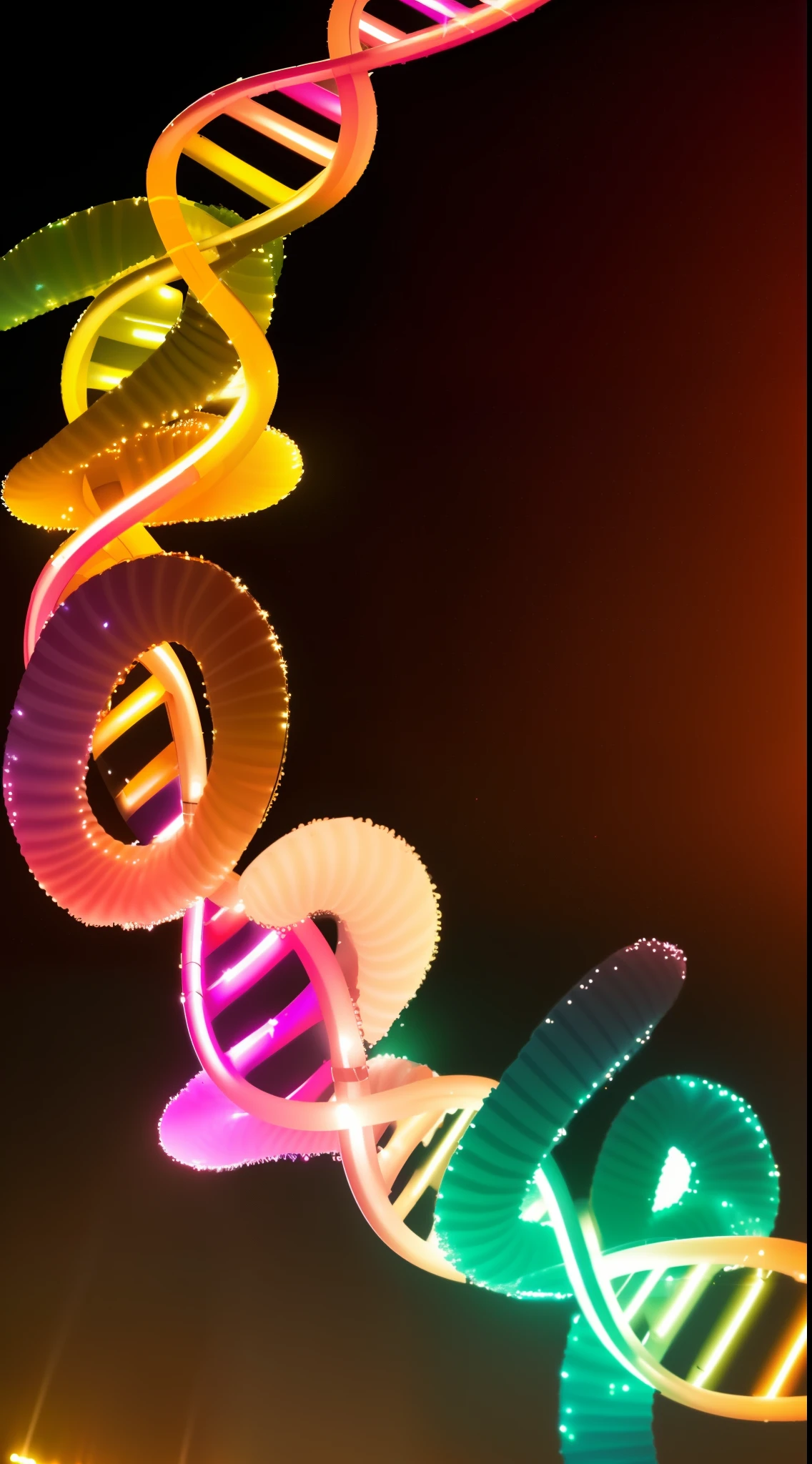 Double helix、a warm color palette、mont、ray of lights