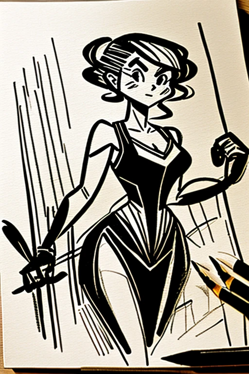 Rough sketch of coal on old , Sexy female image, dynamicpose,Clean Line Art,+expressive lines,Draw in an expressive sketch style, hatching, Black and white sketch, hand-painted, Rough sketch of coal on old , Female Image,dynamicpose,Clean Line Art,+expressive lines,Draw in an expressive sketch style, hatching, Black and white sketch, hand-painted, drawing, linear style::Note style sketch, linear style::Sketch Annotation Style