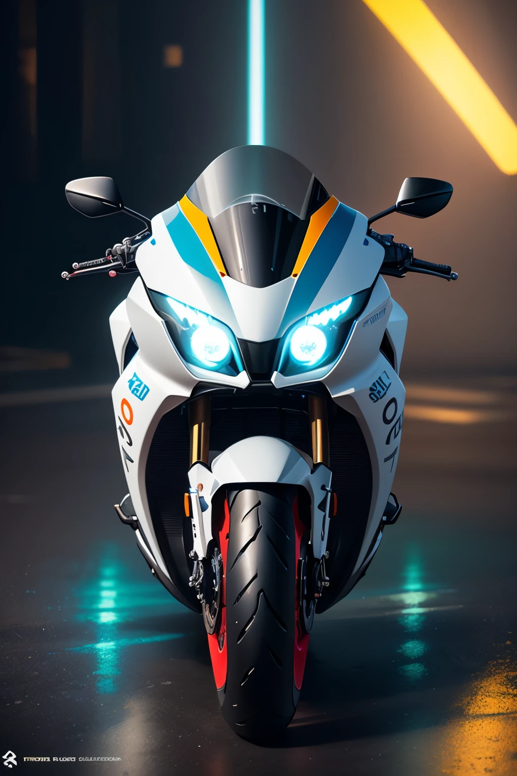a close up of a futuristic car with a blue light on the front, cycle render, futuristic motorcycle, motorcycle concept art, futuristic suzuki, colors of tron legacy, neon glow concept art, tron, airbrush render, concept render, 3 d render n - 9, rendered in keyshot, 2 d render, cycles4d render, vehicle concept photo!!, hd render