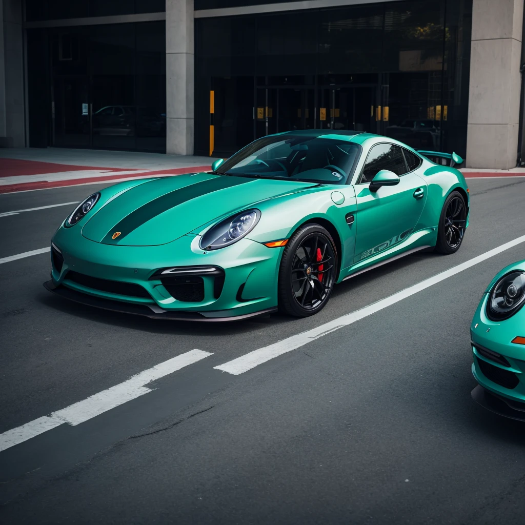 arafed green sports car parked in front of a large building, a portrait inspired by Harry Haenigsen, pexels contest winner, renaissance, automotive photography, vehicle photography, porsche, no watermarks, car commercial photograph, sportscar, shot on sony a 7 iii, full view of a sport car, 🤬 🤮 💕 🎀, car photography, porche