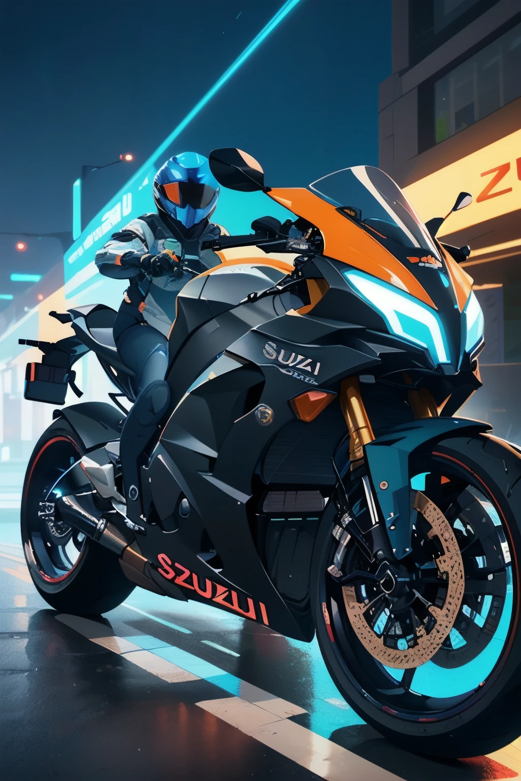 a close up of a futuristic car with a blue light on the front, cycle render, futuristic motorcycle, motorcycle concept art, futuristic suzuki, colors of tron legacy, neon glow concept art, tron, airbrush render, concept render, 3 d render n - 9, rendered in keyshot, 2 d render, cycles4d render, vehicle concept photo!!, hd render