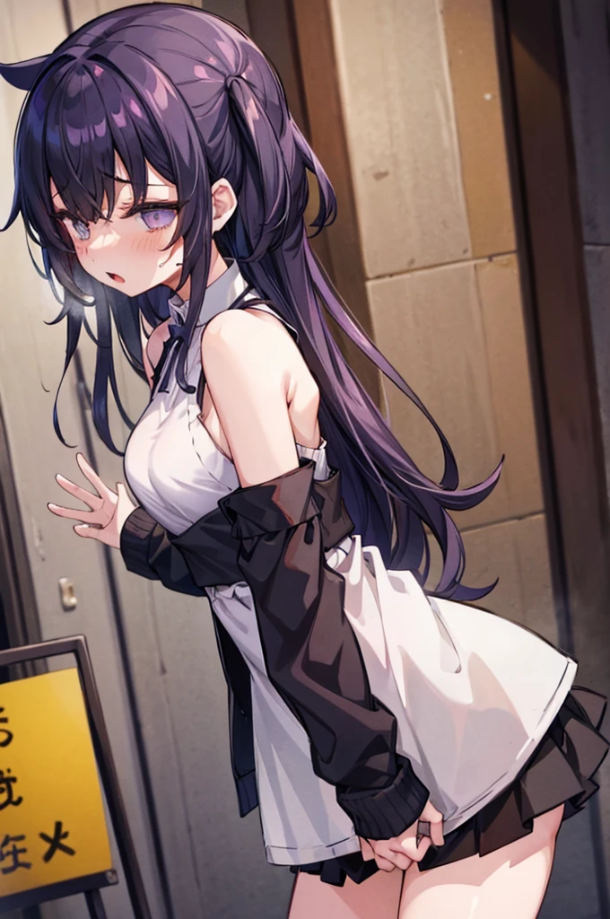 1girll，G cup，Back shadow，A black robe，Alchemy Laboratory，the mystery of unknown territories，Put your hands in your pockets，Black hair，Shoulder-length hair，Black eyes，Game scene graph