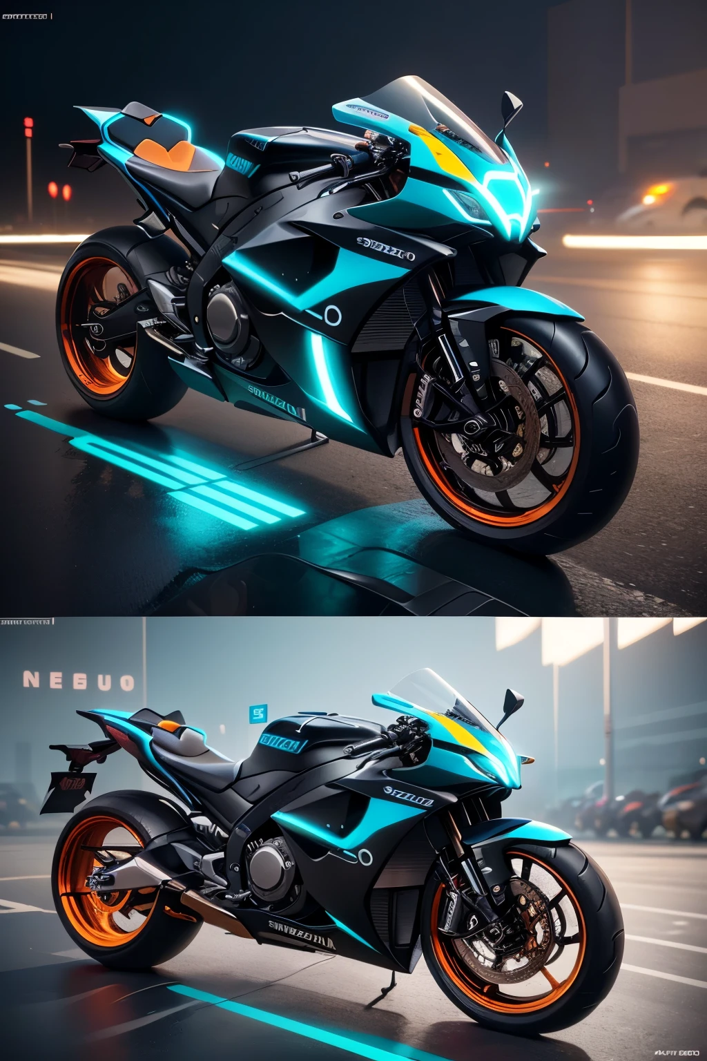 a close up of a futuristic car with a blue light on the front, cycle render, futuristic motorcycle, motorcycle concept art, futuristic suzuki, colors of tron legacy, neon glow concept art, tron, airbrush render, concept render, 3 d render n - 9, rendered in keyshot, 2 d render, cycles4d render, vehicle concept photo!!, hd render