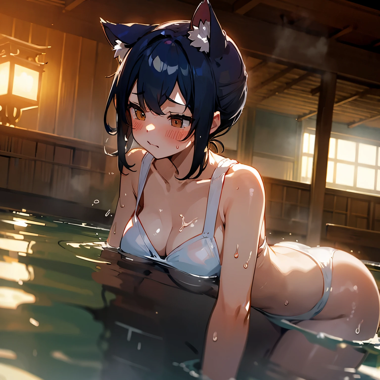 convulsions、blushing、swim wears、hot onsen、nekomimi