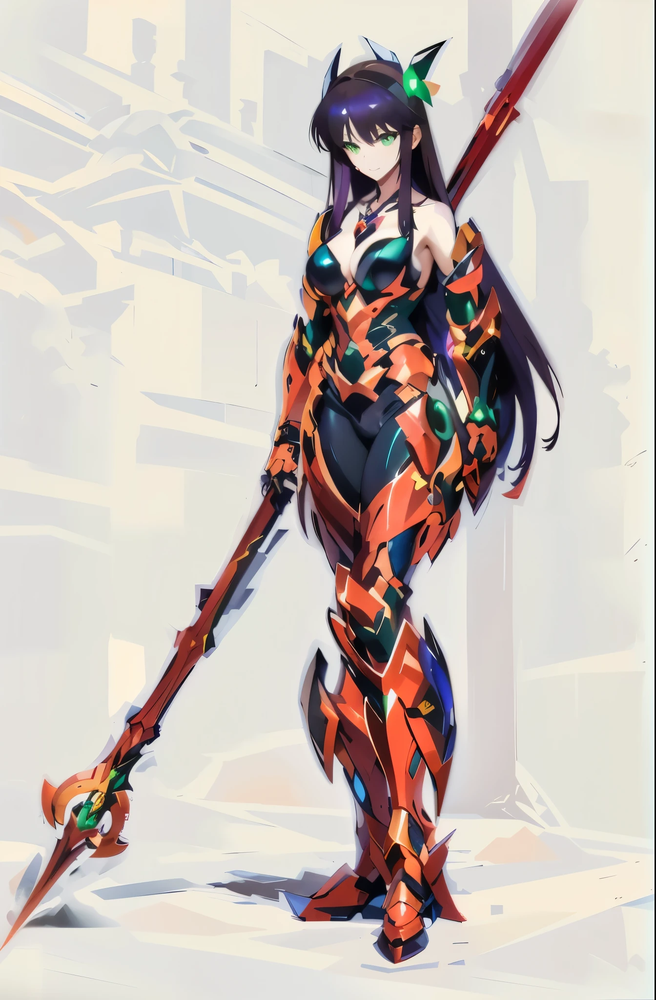 錫杖に似た槍を持つWar Maiden,Female Warrior,War Maiden,Girl in Mecha Cyber Armor,scarlet armor,armor girl, 女性アクションan anime girl, Portrait of a female anime hero, Girl in Mecha Cyber Armor,Arafed image of a woman wearing spear and armor, dark sorceress full view, armor girl, wearing witchblade armor, anime figure, black and red armor, in monster hunter armor, lady in red armor, biomechanical oppai, bikini armor female knight, anime figurine,A woman wearing two-tone body armor of red and black,anime goddess,A girl wearing vermilion armor all over her body,Anime character wearing red と黒 cyber armor holding a red and yellow long spear,ironman suit, Anime Manga Robot!! Anime Girl, lady in Red armor, red demon armor, Red armor, lava and fire goddess,Symphogear,Body Armor,未来的な衣装のan anime girl,((masterpiece))、(ighly detailedなCGユニティ8k壁紙)、top-quality、illustratio、beatiful detailed eyeeautiful detailed hair、very_long_hair、1girl in、cosmos、独奏,vermilion_armor,cleavage of the breast,Sexy armor,mecha musume、Mechanical parts,masterpiece、top-quality、ultra-detailliert、ighly detailedなillustratio、ighly detailed、intricate-detail、hight resolution、超intricate-detail、ighly detailedな8K CG壁紙,head gear,starrysky,Rin々Facial expressions,Rinとした顔,serious facial expression,beautiful anime high school girl, anime moe art style, 超Realistic Girls高生, Seductive Anime Girl, an anime girl, Realistic Girls, 魅力的なan anime girl, 超Realistic Girls高生, Anime Girl,8K UHD, hight resolution,Very detailed CG, High quality shadows, Detail Beautiful delicate face, ディテール美しいDelicat eyes,BREAK(ighly detailedな8k壁紙),(Highly detailed CG 8K wallpaper),Makima (chain saw man),Sukasaha (Fate/grand order),Shimohira Reihua ,Hi-Res,very繊細で美しいCGillustratio,top-quality,Realistic skin feeling,Realistic fabric,Realistic texture,beautiful thigh,toned legs,Footboard beauty,big breasts thin waist,(((masutepiece))), (((Best Quality))),8K,32K,masterpiece,beautiful alluring anime woman,ultra-definition,ultra-detailliert,hight resolution,超Realistic Girls高生,masuter piece, Best Quality, High quality, High Definition, high quality texture, high quality shadow, high detailing,finely detail,1girl in in,High school students,独奏で,Soio,Only one person,Alone,One Person,taki,Mature atmosphere,neat and long legs.beautiful thigh,toned legs,Footboard beauty,8 Head Body,身long:171cm,Mature girls,Reddish-purple hair,Reddish-purple hair,Purple hair,cassis colored hair,silky and smooth hair,Colorful hair,Straight hair,beautiful hairl,彼女は首にNecklace身に着けています,Necklace,bead necklace,magatama accessories,A slight smil,Colorful eyes,green colored eyes,Jade-colored eyes,beautidful eyes,Bright eye,Delicat eyes,Eyes Like Gems,Jade Eyes,Hanging eyes,(Green eyes:1.5),cowboy shot,Symphogear,Cyberpunk city background,anime mech armor,科幻小说, {センキゼッショウSymphogear:1.15},Anime Mecha Aesthetics,is standing,character designs,plugsuit,Precision painting,(((Detailed details))),(((The artwork))),