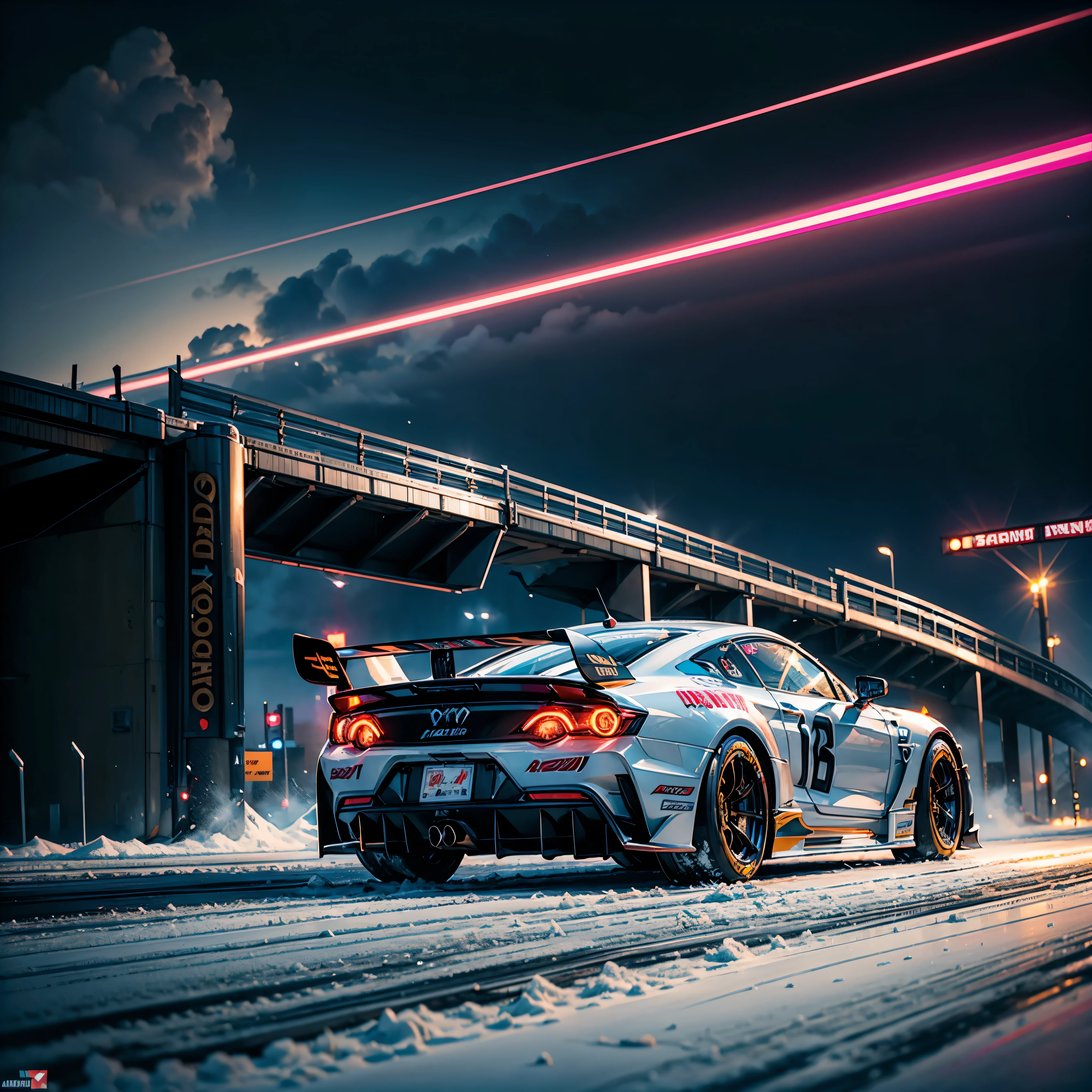 SunRising Josan_Gonzalez_style visual_impact street_traffic_jam racing_full_shot spacious_road race_scene multi-racing Gaol Racer Auto_Racing_Circuit Race_Track deep path Equirectangular_360 street UnrealEngine5 Ultra Masterpiece Cinematic_sunlight ultra_Photo-realistic optimal ultra_high-quality opengl-shaders ultra_high-details accurate reflex ultra_high-res perfection volumetric lightning improved Octane_rendues ultra_high-def UHD XT3 DSLR HDR 3dcg shadow analogiques extatiques symmetrical dazzling Will-o'-the-wisp global luminescence (((An boatmobile inspired ultra-realistic angelic neon metallic black silver and gold chrome race car designed on a icy surface road with snow falling and deep snow covers the ground and everything all around ))), best quality, ultra-detailed), race car, street racing-inspired, Drifting, LED, ((Twin headlights)), (((Bright neon color racing stripes Cristallines kit incandescente flash blow glow))), (Black racing wheels), Wheel spin showing motion, Show car in motion, Burnout, wide body, modified car, racing livery Lava varied multi etc. --v 5.2 --s 1000 --c 20 --q 20 --chaos 100