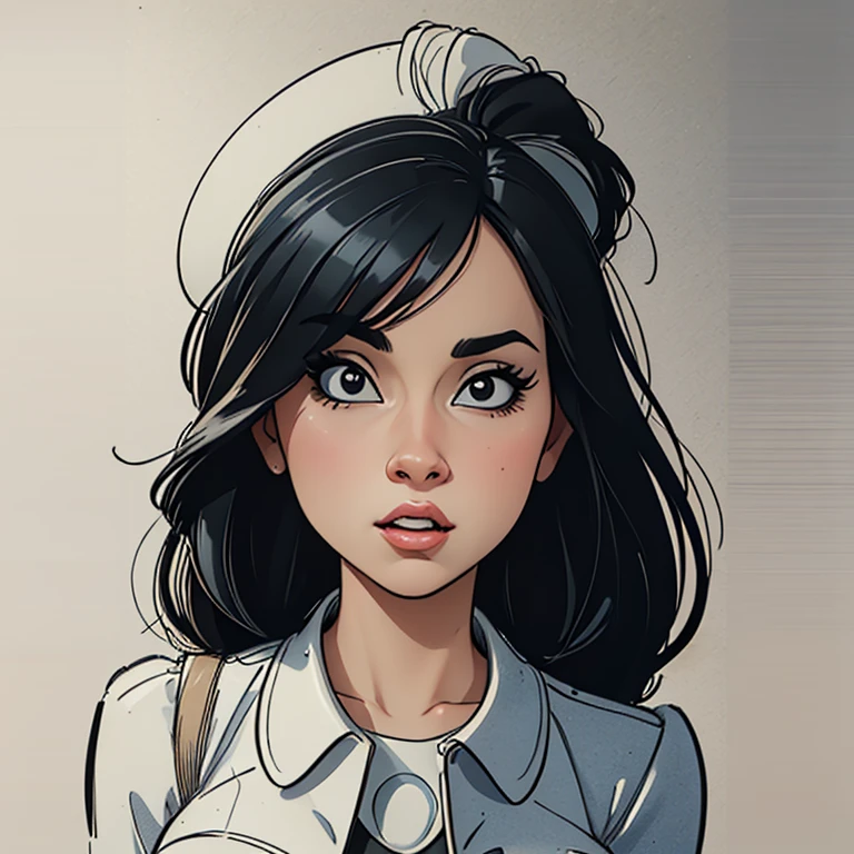 mulher loira com jaqueta e colar em uma rua da cidade, desenhado com photoshop, sketch black and white colors, great arte digital with details, desenho digital realista, arte digital picture, realistic sketch, No estilo de arte de Bowater, Arte de linha intensa, digital pencil painting, estilo de arte fotorrealista, arte digital of an elegant, realistic arte digital, arte digital!!