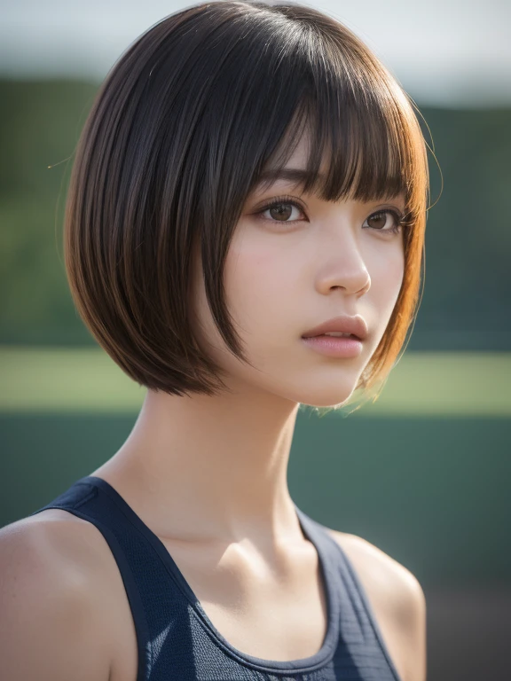 A girl name Ai,Bob Cut,player's perspective,Random Flare,f/2.2,200mm,Nikon,UHD,retina,masterpiece,ccurate,anatomically correct,textured skin,super detail,high details,high quality,best quality,highres,1080P,HD,4K,8K