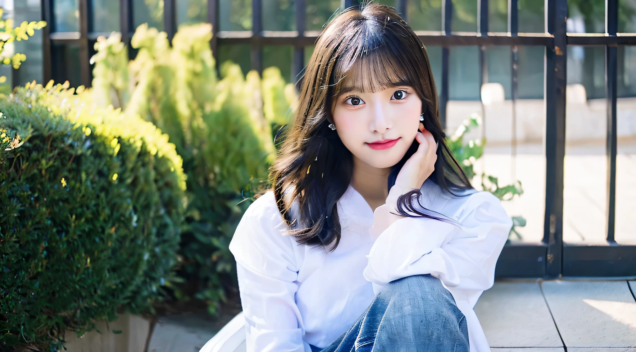 18 year old high school girl in white shirt and blue miniskirt、Winters