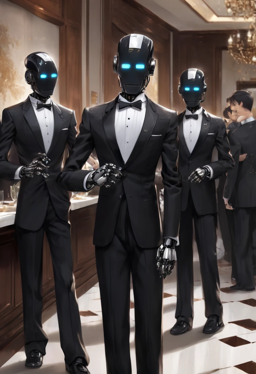 a picture(scrape robot:Wear a tuxedo:Cool),serving,butler&#39;Jobs,Interior background:European style,,広告a picture,