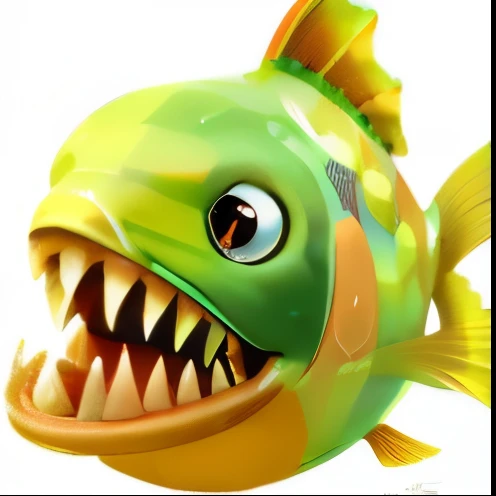 Stylized,Anthropomorphic expression,夸张Stylized,Piranhas,with her mouth open,square,一条toucan、Close-up of laughing fish, scary fish, crazy fish, fish man小鳍, aquatic creature, sea enemy, crap fish, Fish swim, Lost fish, deep sea fish, fish in background, Anglerfish, fish core, 3d icon, fish face, fish man, underwater sea monster, toucan