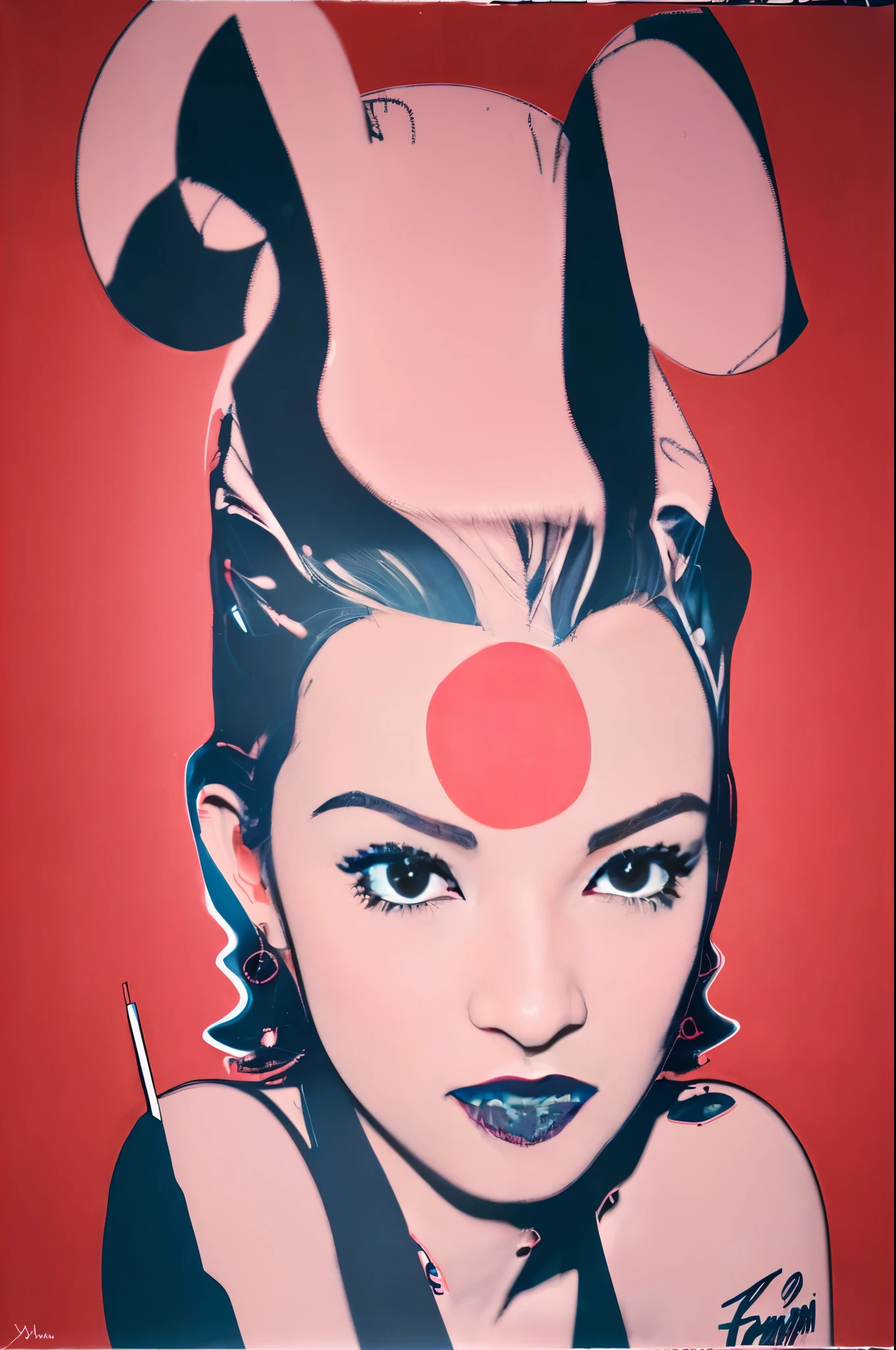 (Andy Warhol-style Pop Art:1.5)(1 japanese beautiful woman:1.5) 8k(detailed:1.4) (best quality)(8k)