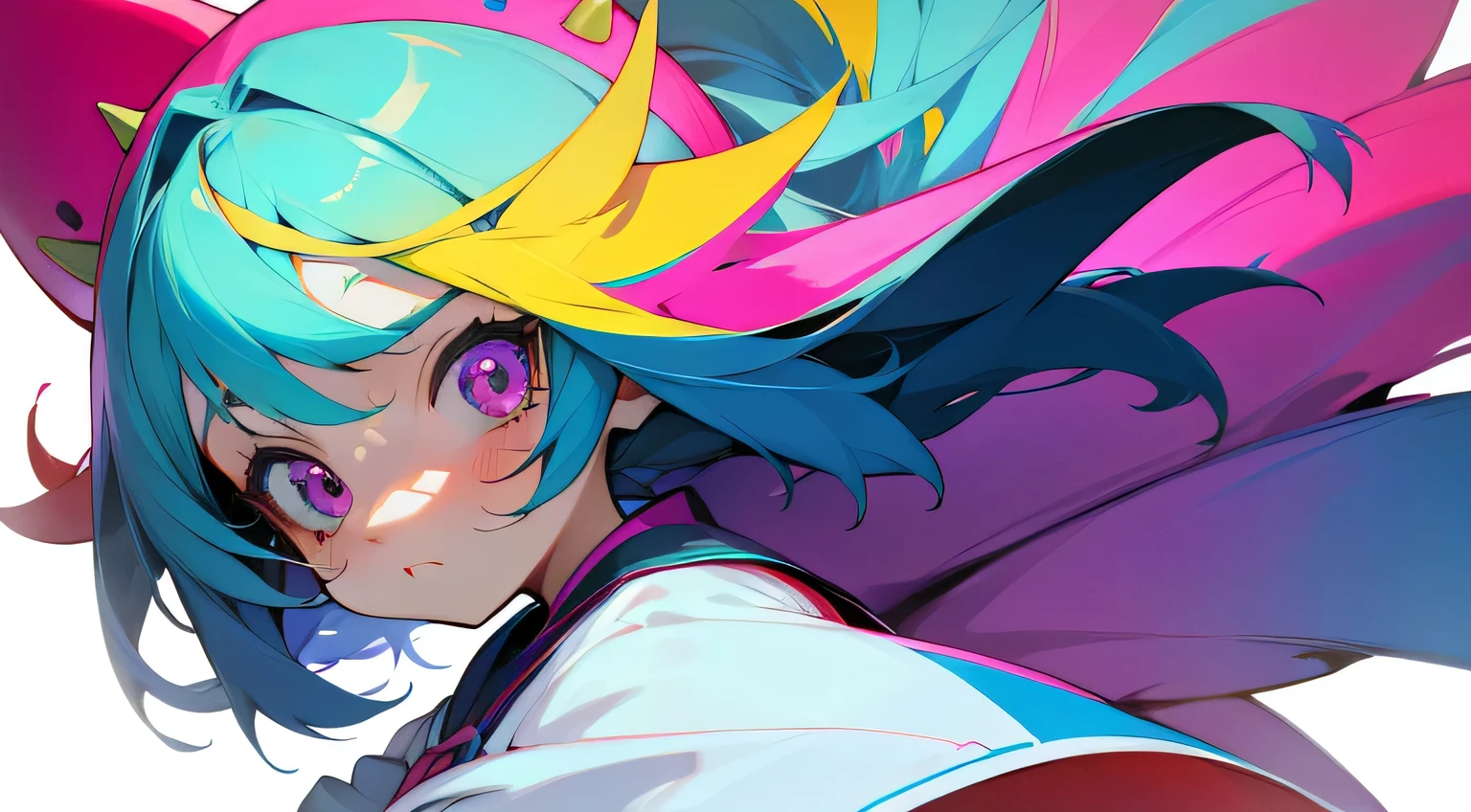 cool colorful loli girl with a stereotypical loli expression
