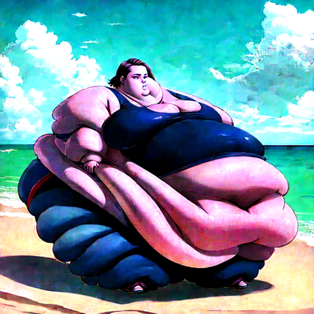 Extremely ultra morbidly obese fat body - Kristen Stewart -Extremely ultra morbidly obese very round fat belly-Extremely ultra morbidly obese fat face-Extremely ultra morbidly obese fat arms-Extremely ultra morbidly obese fat legs-Extremely ultra Morbidly obese fat hands-Extremely ultra morbidly obese Feets-Beach-Gigantic enormous round belly-red Baywatch swimsuit